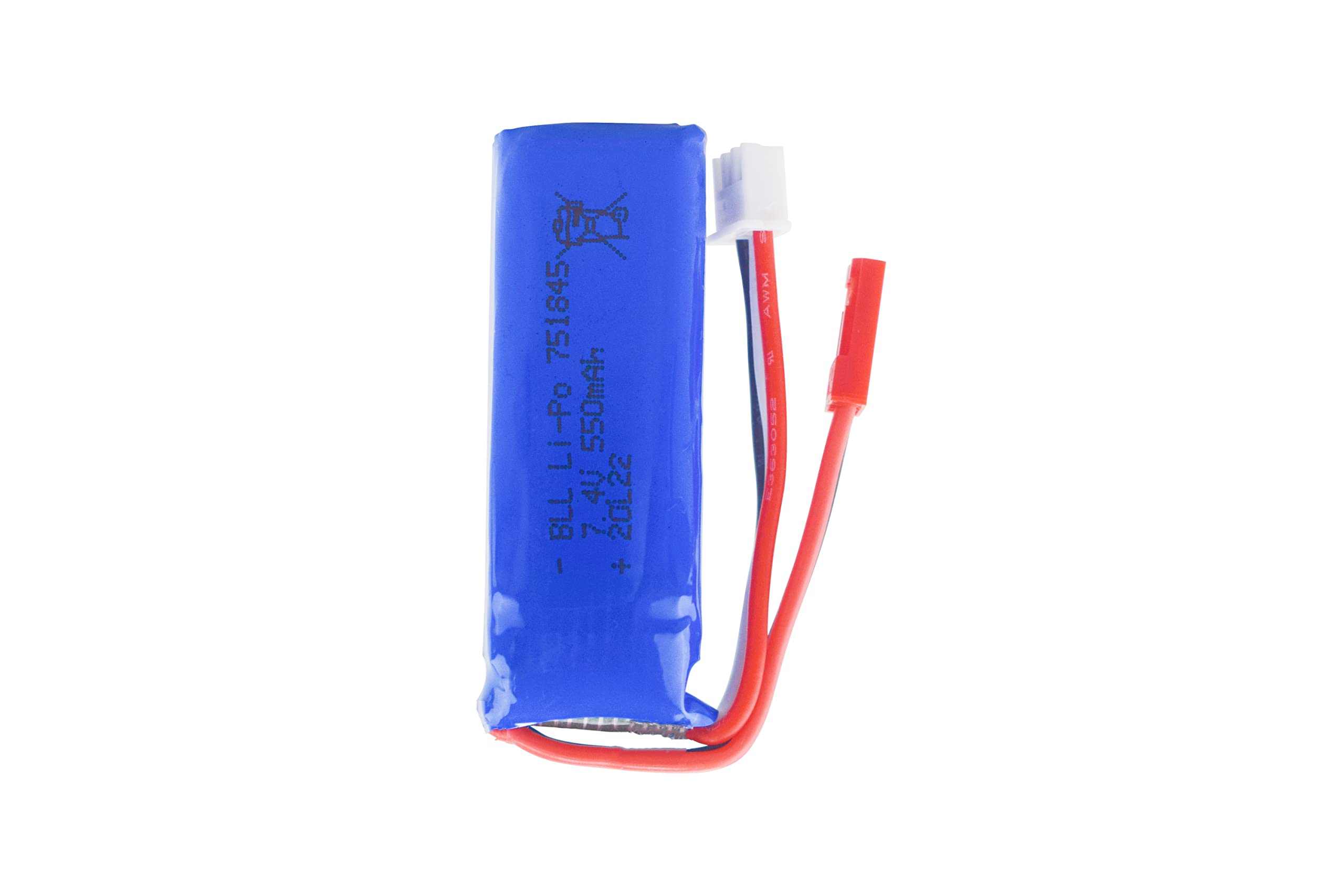 2PCS 7.4V 550mAh High-Rate Lithium Battery with 2-in-1 Charger for WLtoys K969 K979 K989 K999 P929 P939 284131 RC Cars - Perfect for High-Speed Racing and Off-Road RC Vehicle Performance