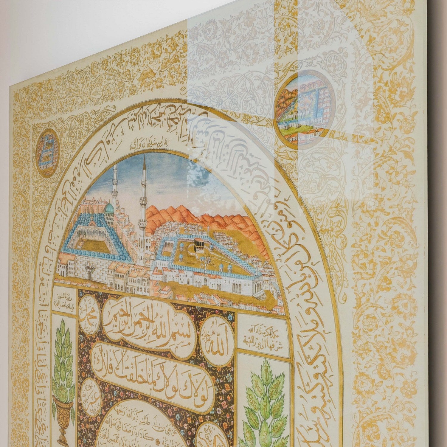 Noble Hilya Sharif of Prophet Muhammad - Islamic Wall Art on Tempered Glass by Ahmed Kemal | Perfect for Home Decor, Mosque & Islamic Center Interiors