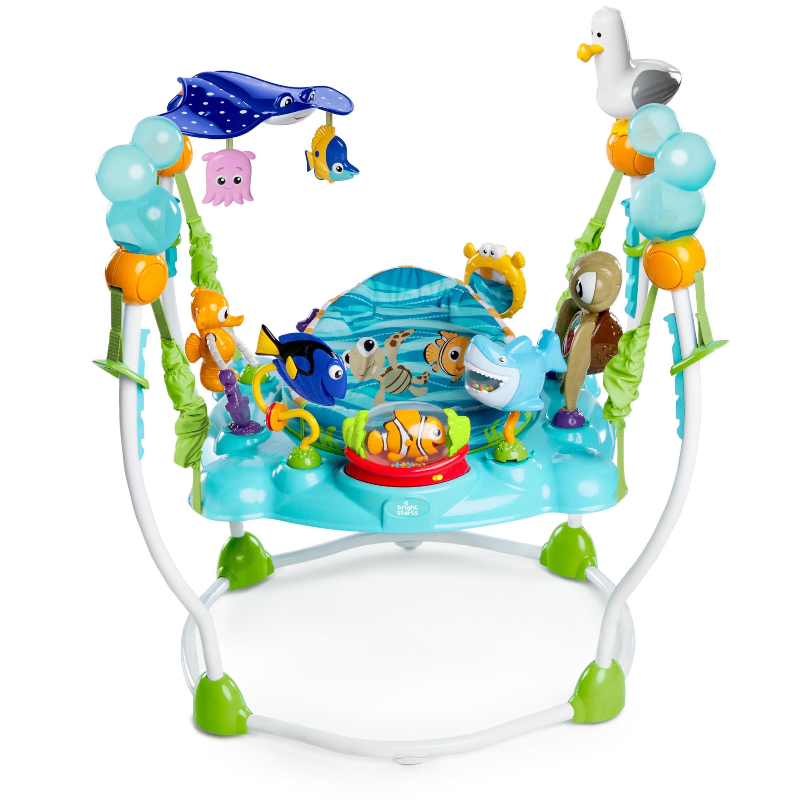 Bright Starts Disney Baby Finding Nemo Sea of Activities Jumper - Interactive Baby Activity Center with Lights, Music & Sounds for Infants 6-12 Months (Blue) - Perfect for Playtime, Learning & Motor Skill Development