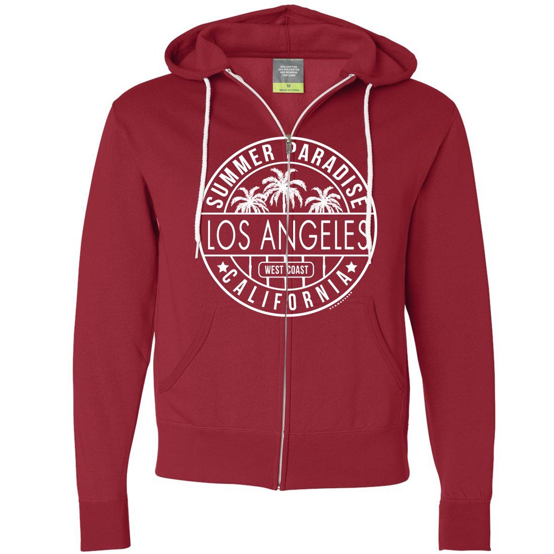 Los Angeles California West Coast Zip-Up Hoodie - Stylish & Comfortable Pullover for Men & Women - Perfect for Casual Wear, Travel & Outdoor Activities