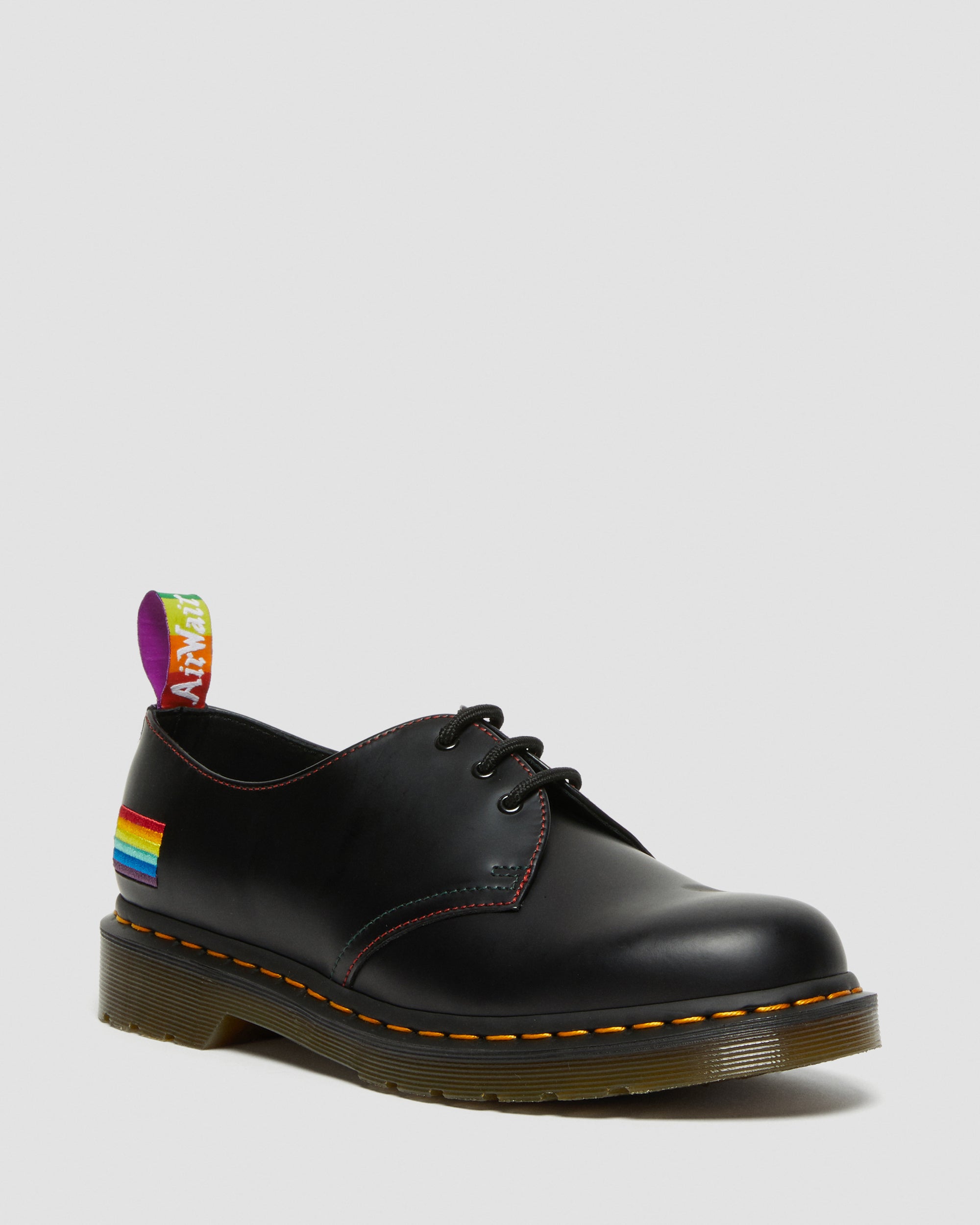 Dr. Martens 1461 Pride Black Smooth Oxford Shoes - Unisex Classic 3-Eye Lace-Up for Work, Casual & Pride Events