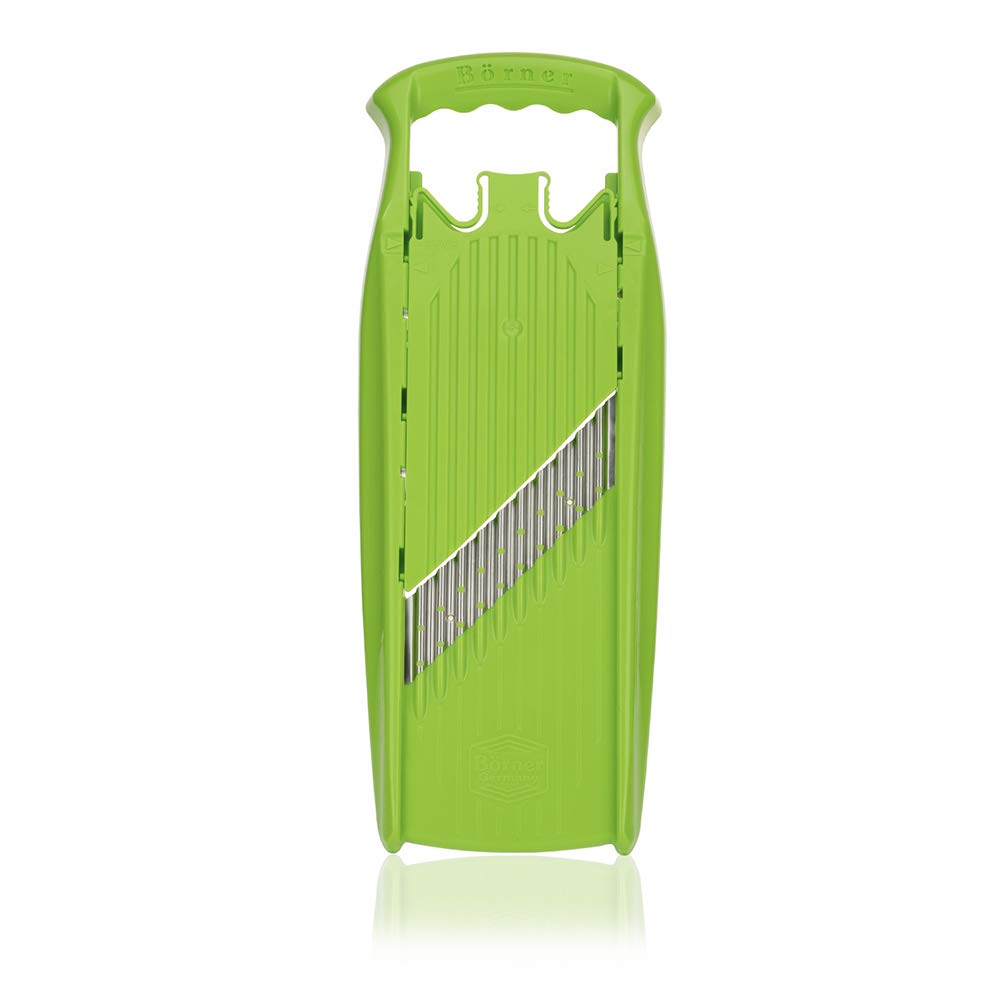 Wave-Waffle PowerLine Crinkle Cut Vegetable Slicer - Green Wavy Mandoline for Vegetables, Potatoes, Carrots | Create Perfect Wave, Waffle & Crinkle Cuts | Ideal for Salads, Chips, Fries & Garnishes