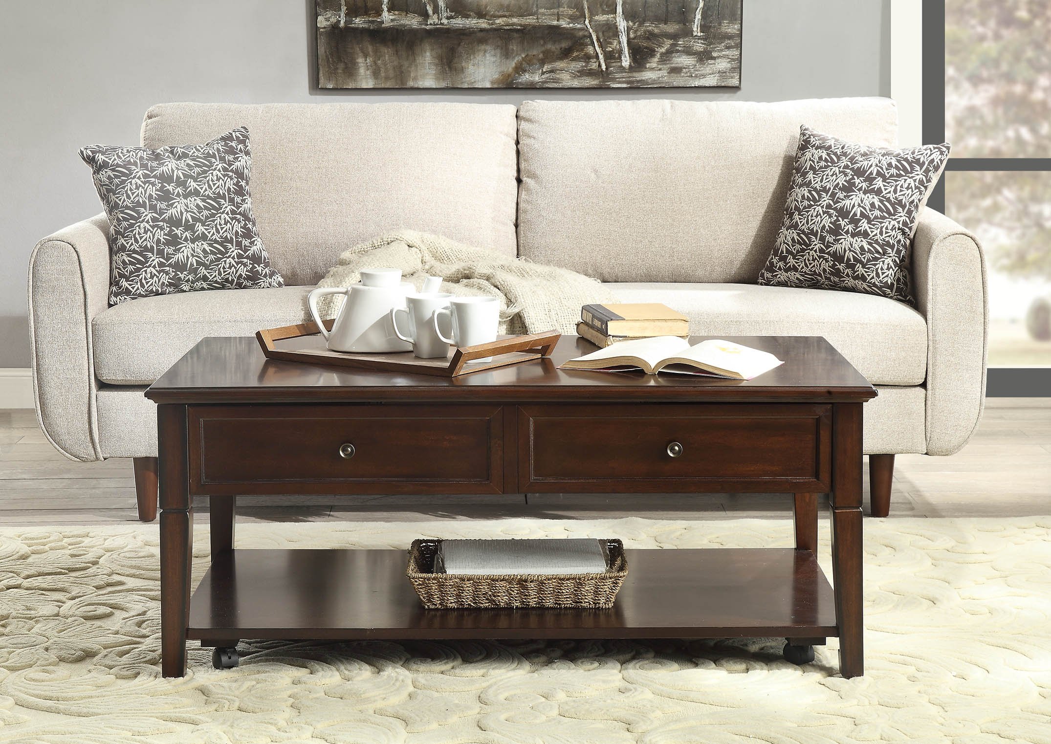 ACME Malachi Lift Top Coffee Table in Walnut Finish - Modern Living Room Furniture with Storage for Small Spaces - Perfect for Apartments, Dorms & Home Offices