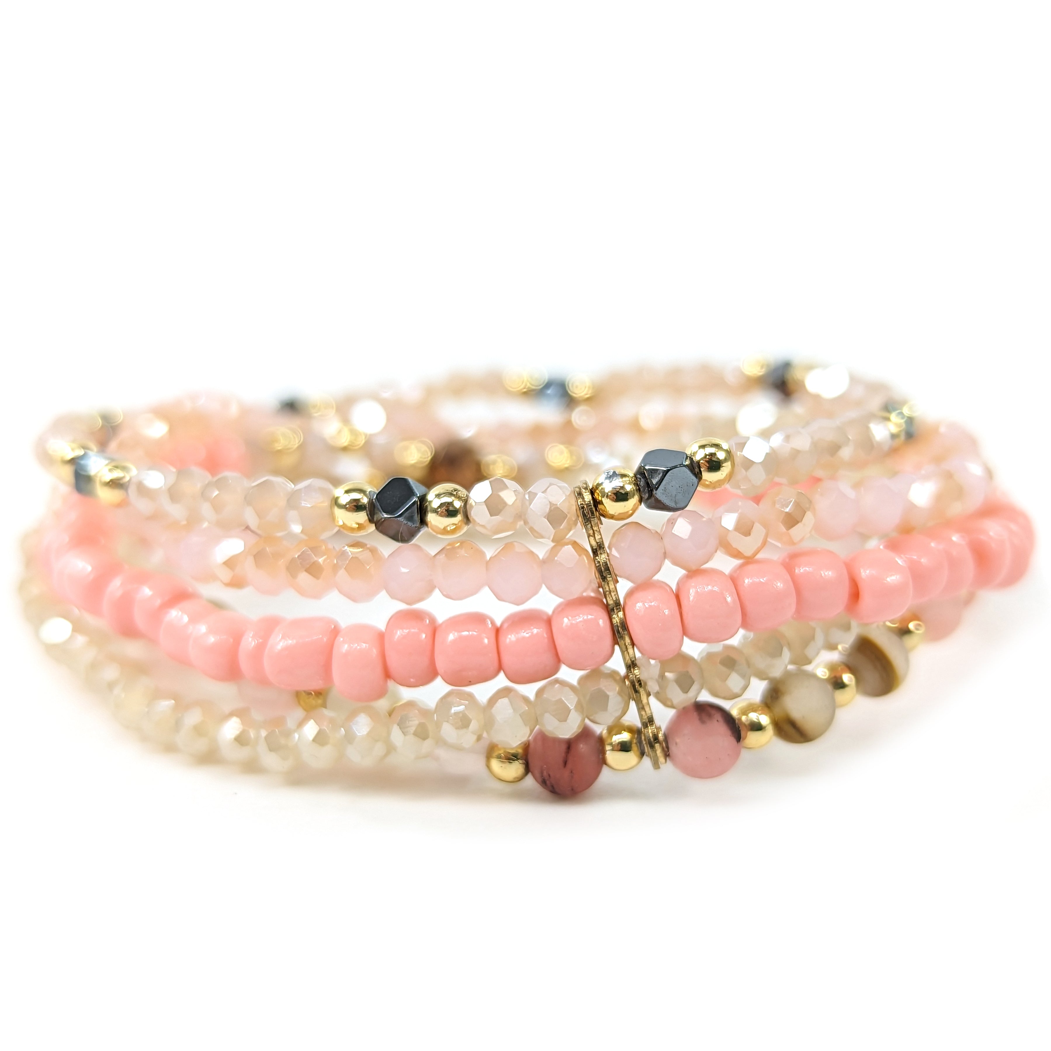 Elegant Multi Strand Pink Bracelet for Women - Perfect for Casual Wear, Parties & Gifting
