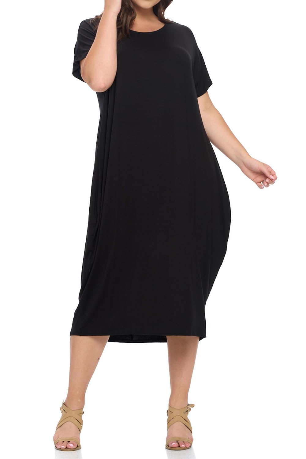 Vivienne Women's Pastel Cocoon Maxi Dress with Dolman Sleeves - Flowy Boho Chic Dress for Beach Wedding, Vacation & Summer Outfits