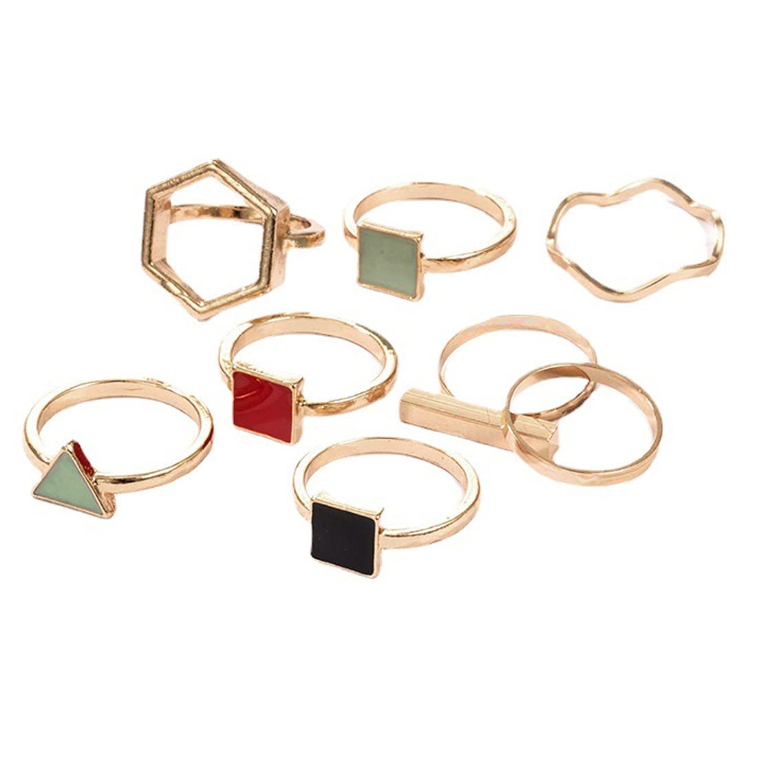 Fashionable Yellow Chime Rings for Women & Girls - Gold & Silver Plated Aesthetic Knuckle Ring Set | Elegant Stackable Rings | Perfect Birthday Gift for Her | Great for Parties, Date Nights & Everyday Wear