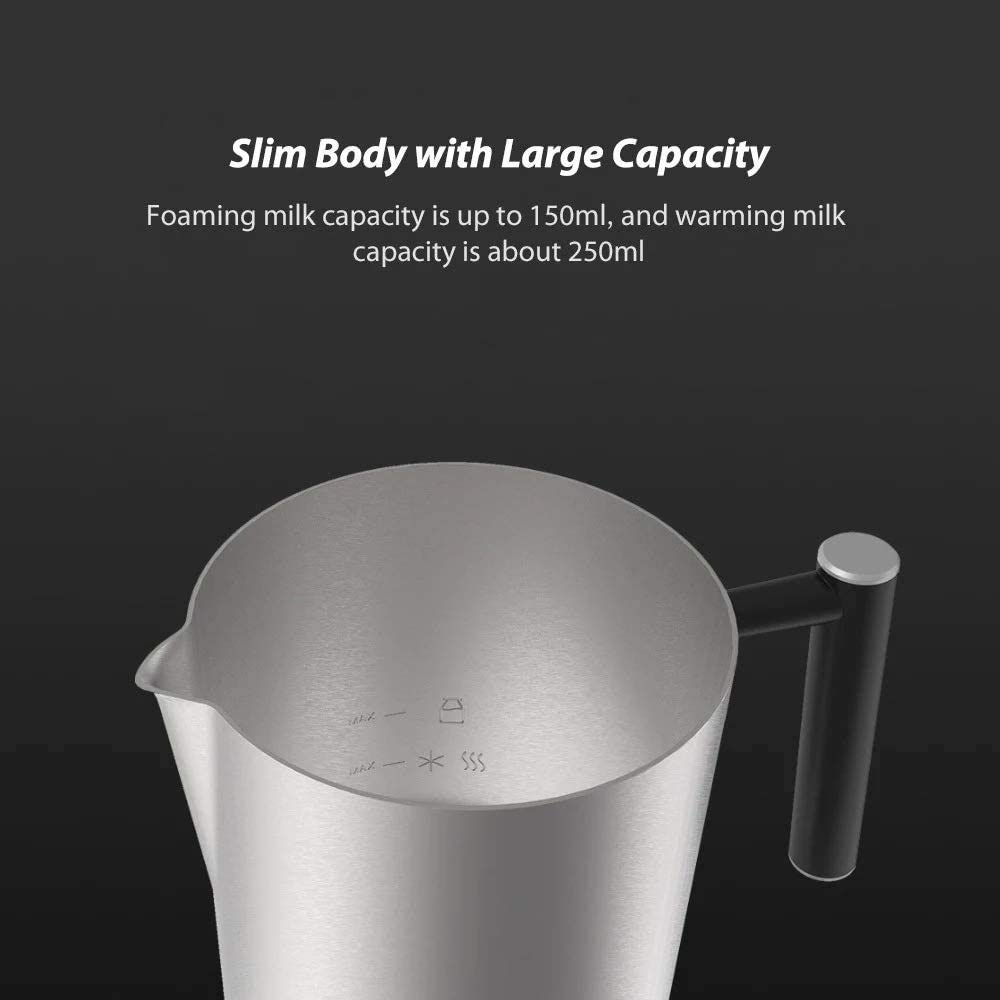 Electric Automatic Milk Frother & Hot Chocolate Maker - Stainless Steel, Dishwasher Safe, Cordless with Detachable Jug - 3 Hot & Cold Modes for Lattes, Cappuccinos & Hot Cocoa at Home or Office