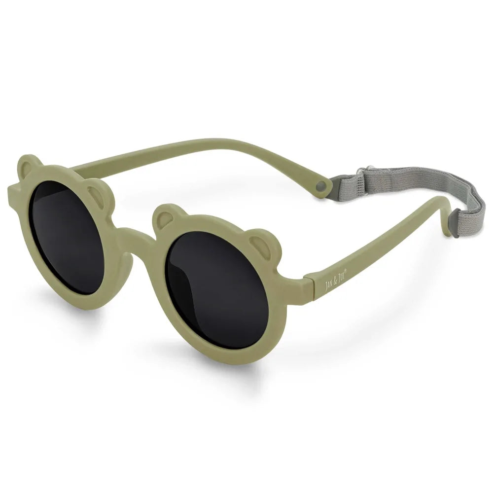 Jan + Jul Bear Sunglasses for Kids - Trendy Olive Khaki UV Protection - Perfect for Outdoor Play, Beach Trips & Sunny Adventures