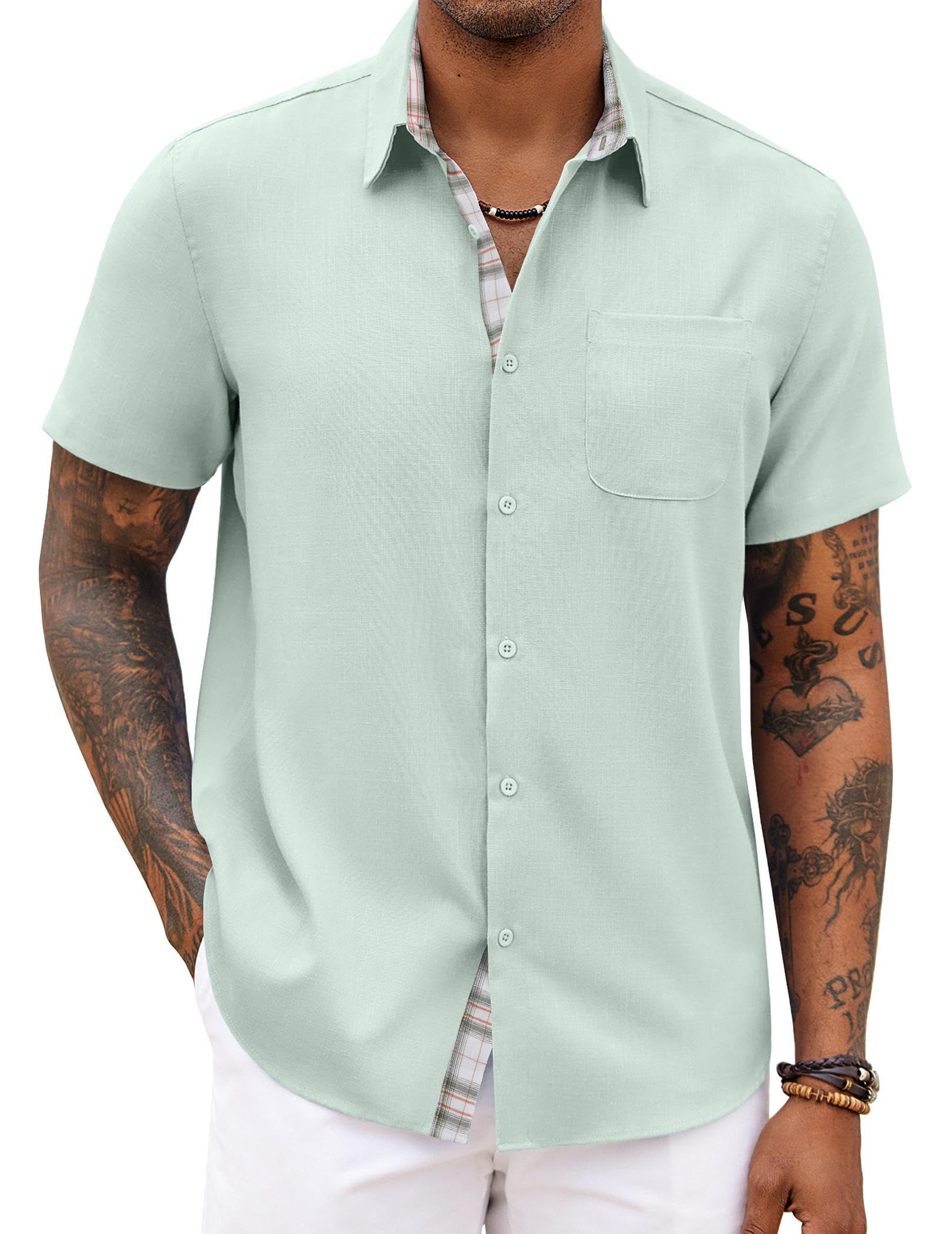 COOFANDY Men's Short Sleeve Casual Shirt for Summer & Beach
