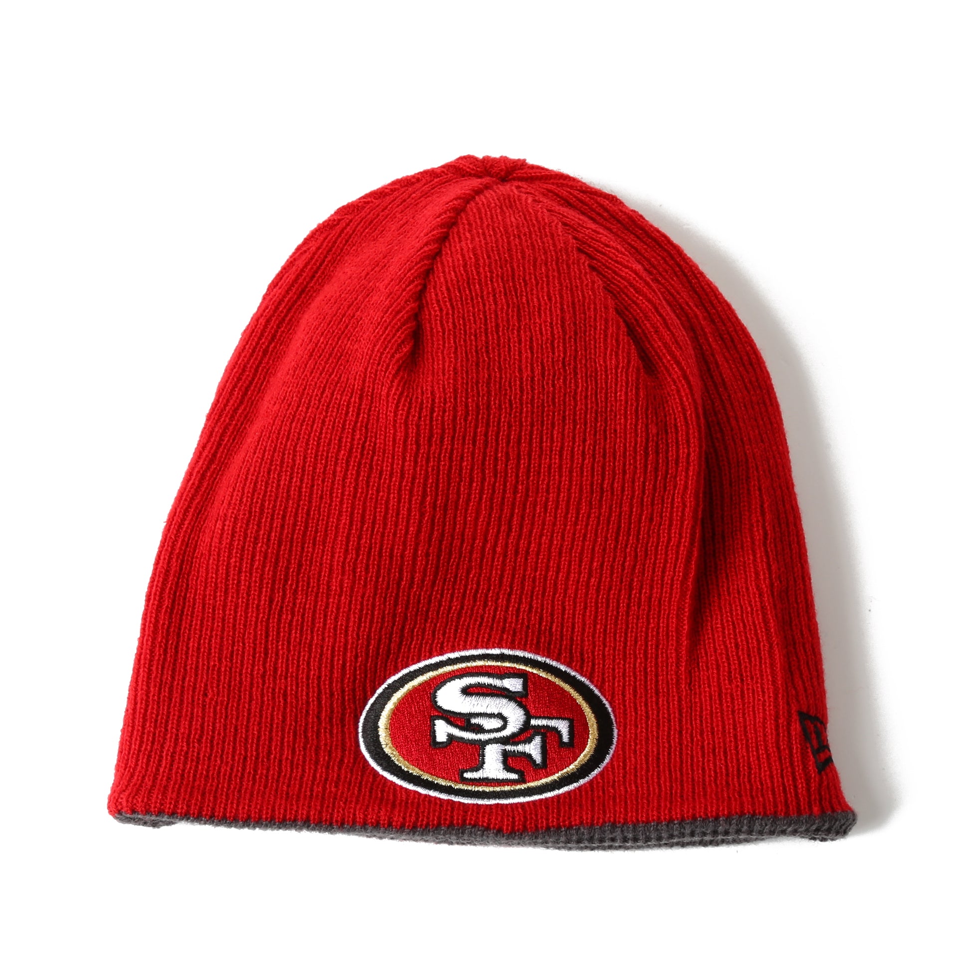 New Era Basic Team Beanie - San Francisco 49ers NFL Football Knit Hat for Men & Women, Charcoal/Red - Perfect for Game Day & Winter Outdoor Activities