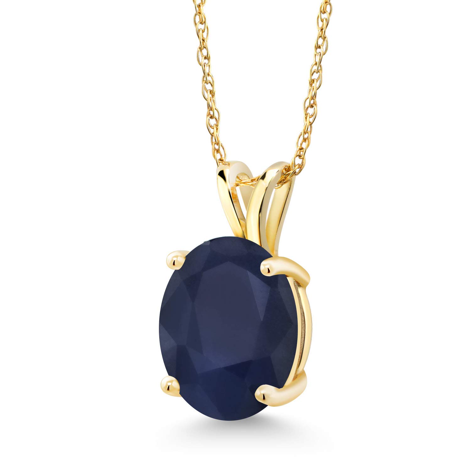 14K Yellow Gold 10X8MM Oval Birthstone Pendant Necklace for Women - 18 Inch Chain | Fine Jewelry Gift for Mom, Wife, Her | Perfect for Birthdays, Anniversaries & Special Occasions
