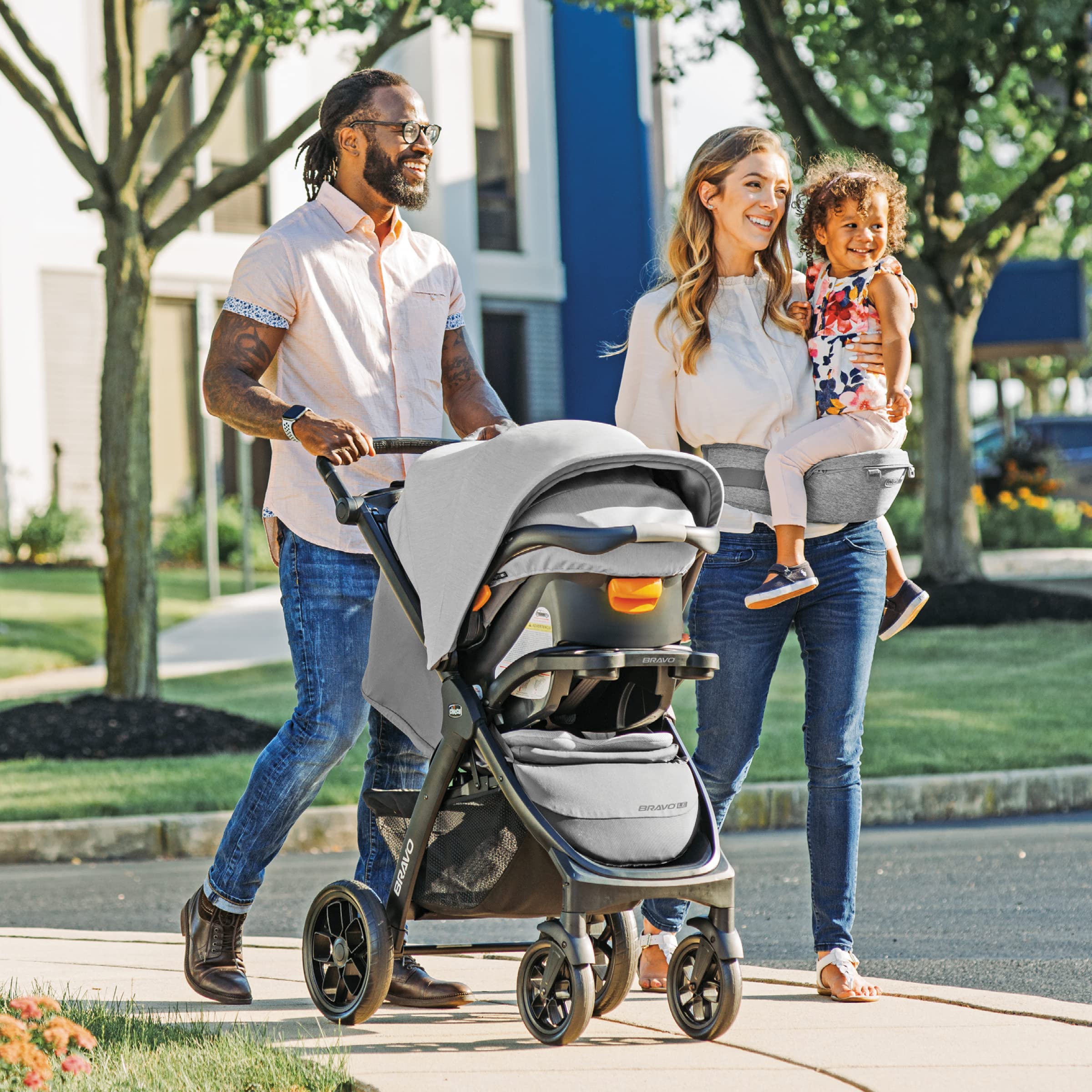 Chicco Bravo LE Trio Travel System - Quick-Fold Stroller with KeyFit 30 Zip Infant Car Seat Combo | Driftwood Grey | Perfect for Newborns, Travel & Everyday Use