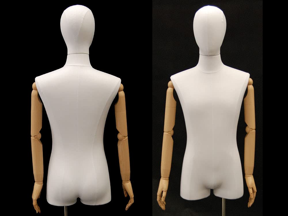 ROXYDISPLAY Male Mannequin with Arms - Adjustable Display Stand for Clothing & Fashion Boutique - Perfect for Retail Stores, Window Displays & Photography Studios