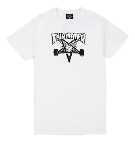 Thrasher Skategoat White T-Shirt - Men's Graphic Tee for Skateboarding & Streetwear Fashion - Perfect for Casual Wear, Concerts, and Urban Style