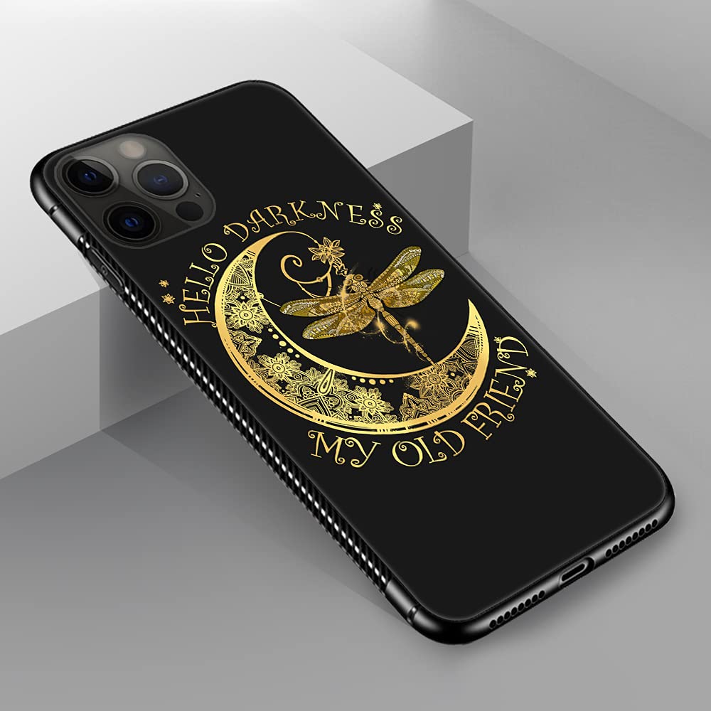 Compatible iPhone 11 Pro Max Case - Moon Dragonfly Pattern Hard PC Back & Soft TPU Bumper Protective Cover for Women | 6.5 Inch Shockproof Non-Slip Phone Case | Perfect for Outdoor Activities, Travel & Daily Use