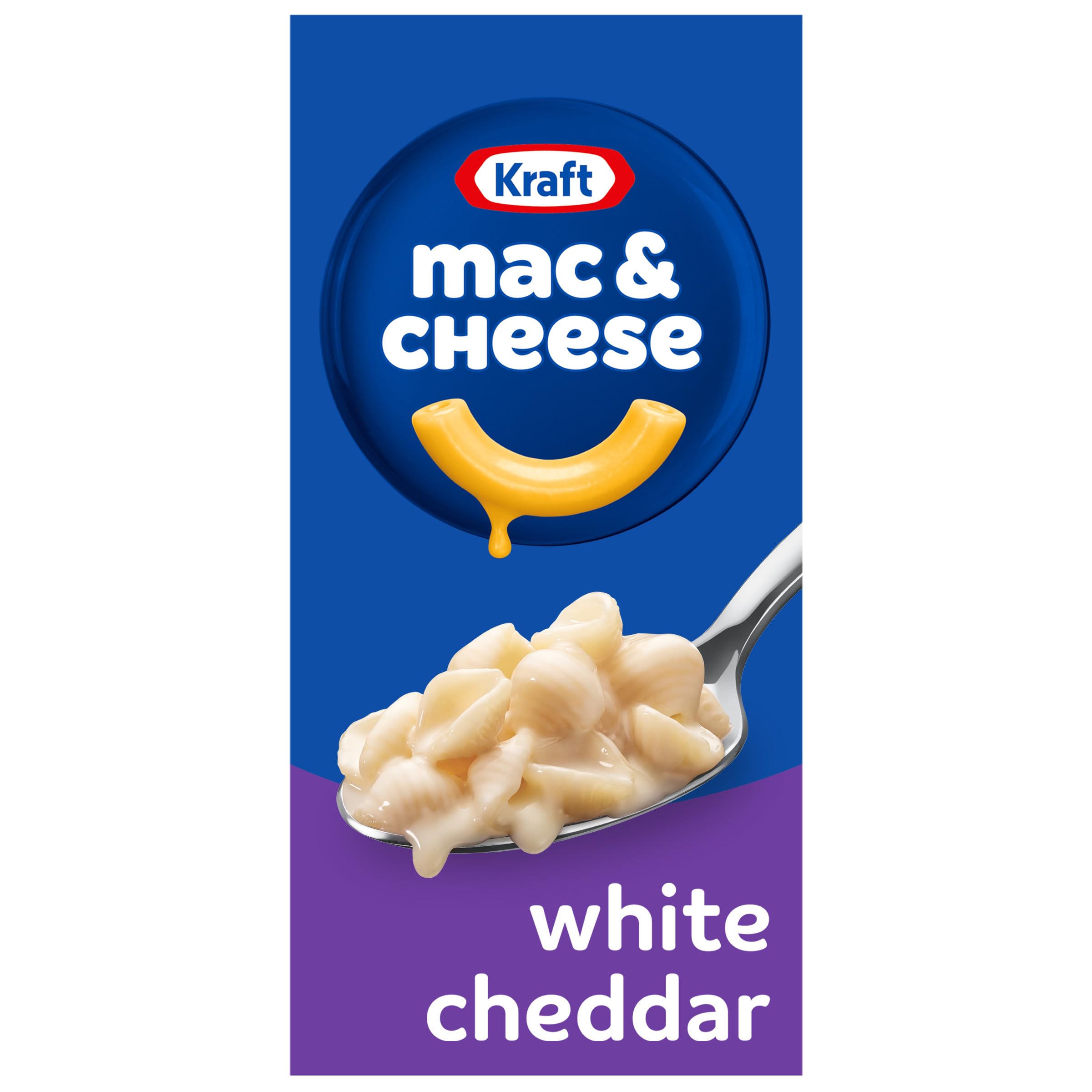 Kraft White Cheddar Mac & Cheese Pasta Dinner - 7.3 oz Box | Creamy Shell Pasta for Quick Meals, Kids Lunch & Comfort Food