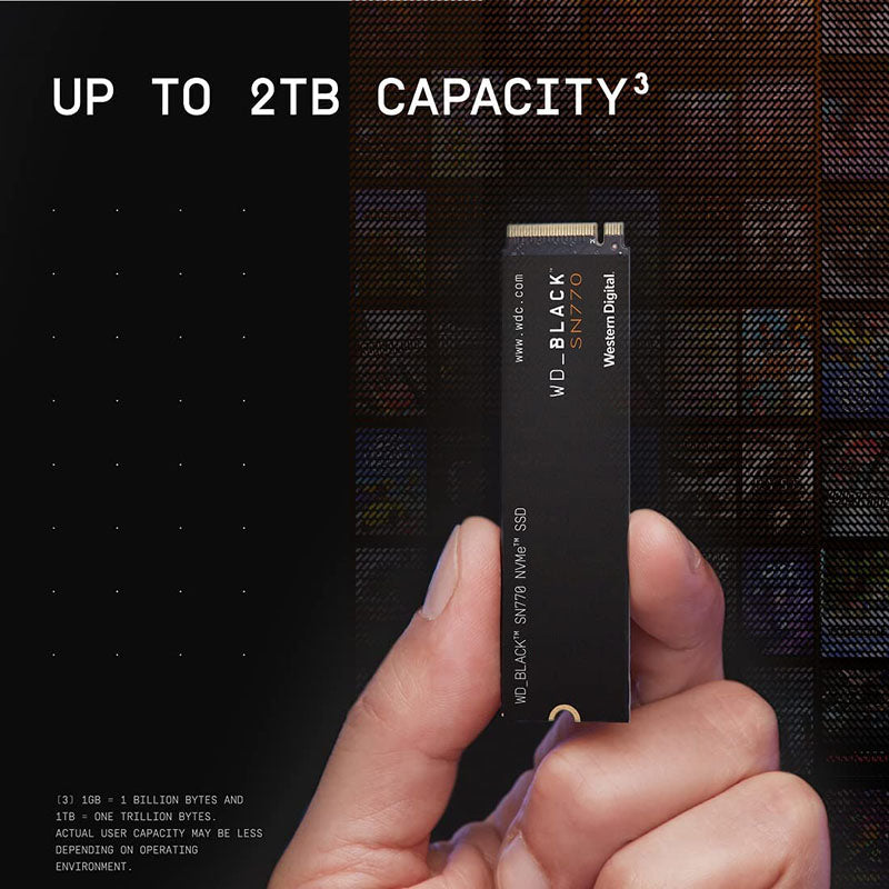 WD Black SN770 1TB NVMe SSD - Gen4 PCIe Internal Solid State Drive for Gaming, Video Editing & High-Performance Computing