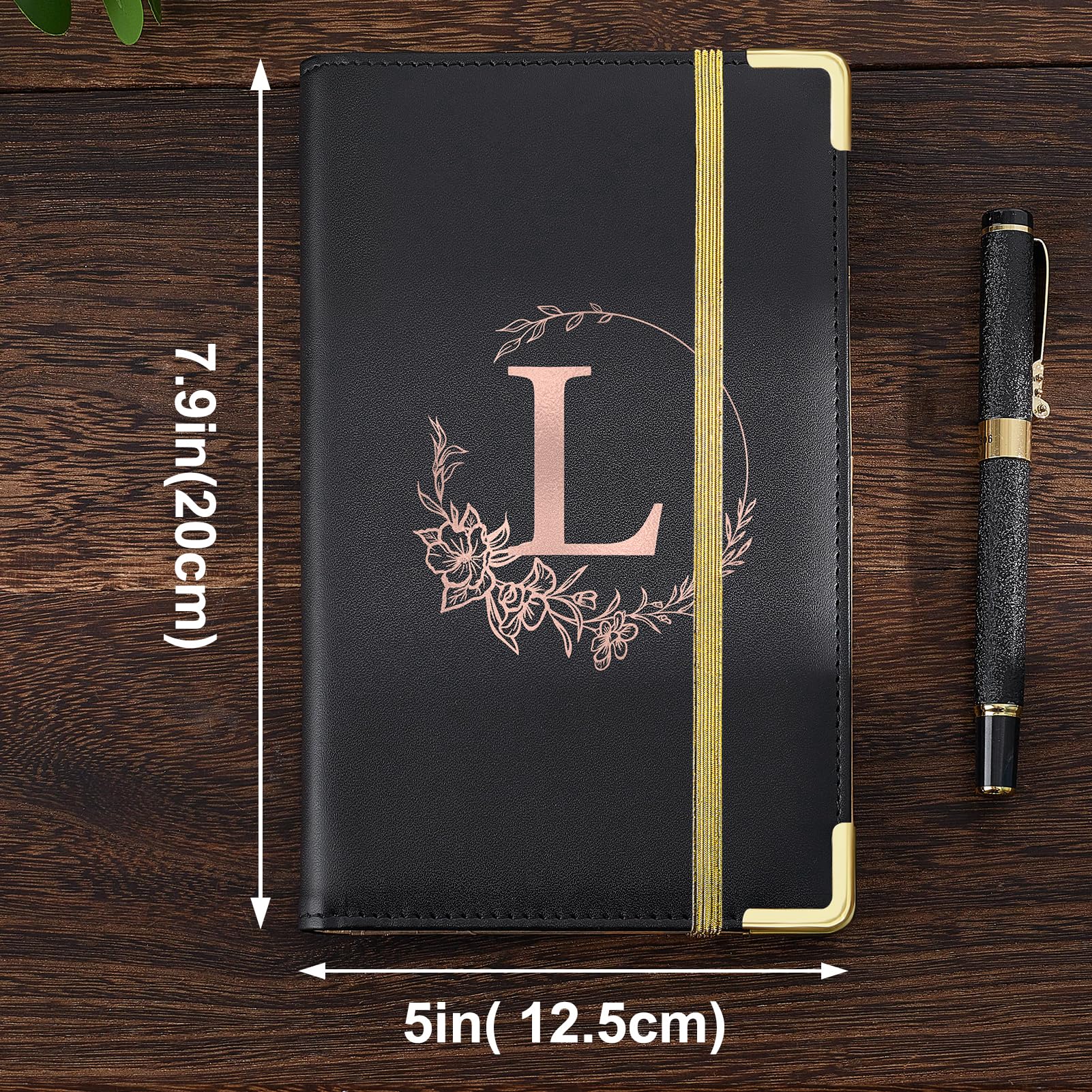 Professional Black PU Leather Server Book for Waitresses - Alphabet Waitress Book with Zipper Pocket, Cute Waiter Notebook for Restaurant Staff (Fits Server Apron, Perfect for Order Taking & Tip Tracking)