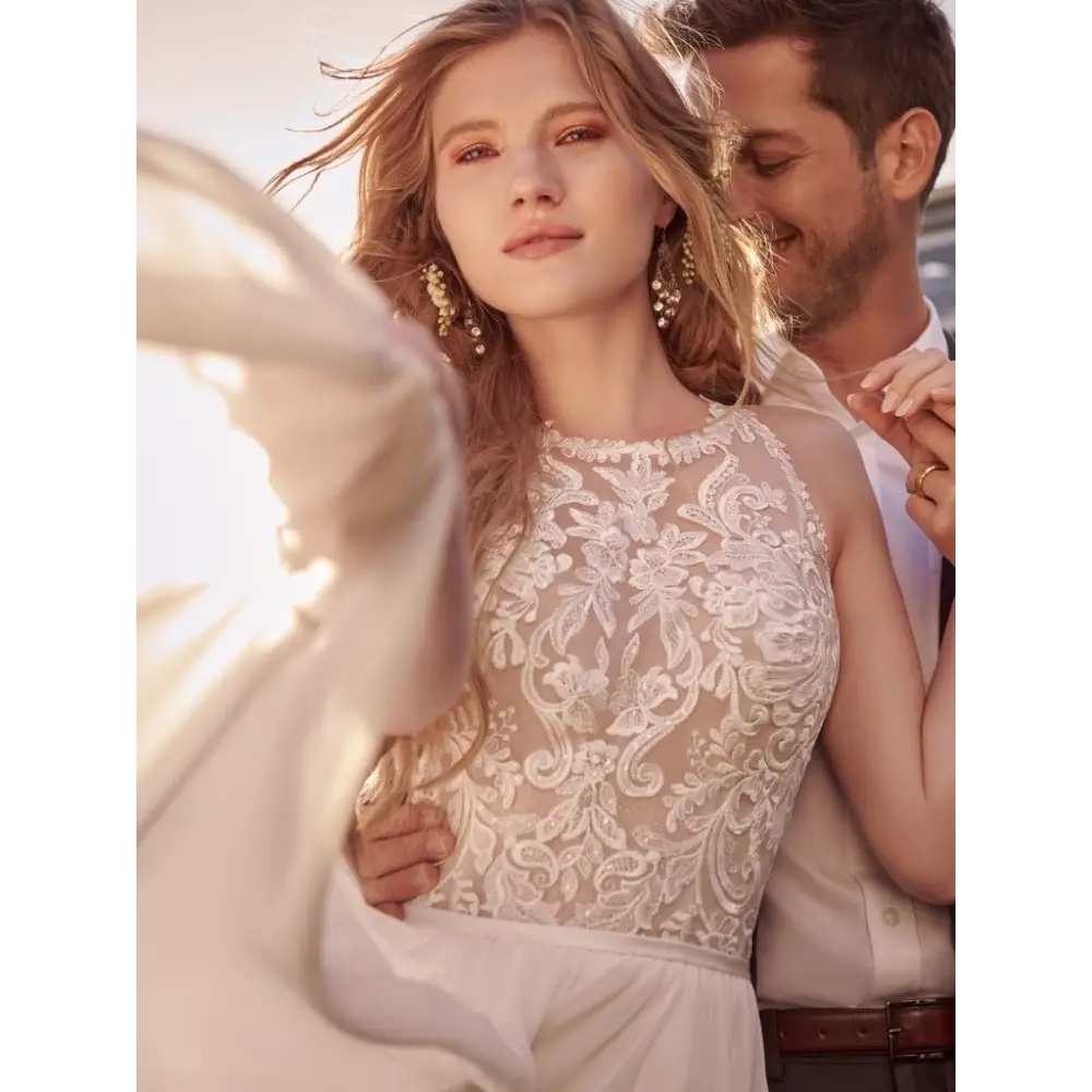 Tasha by Rebecca Ingram Wedding Dress | Elegant A-Line Lace Gown for Brides | Perfect for Church, Beach & Destination Weddings