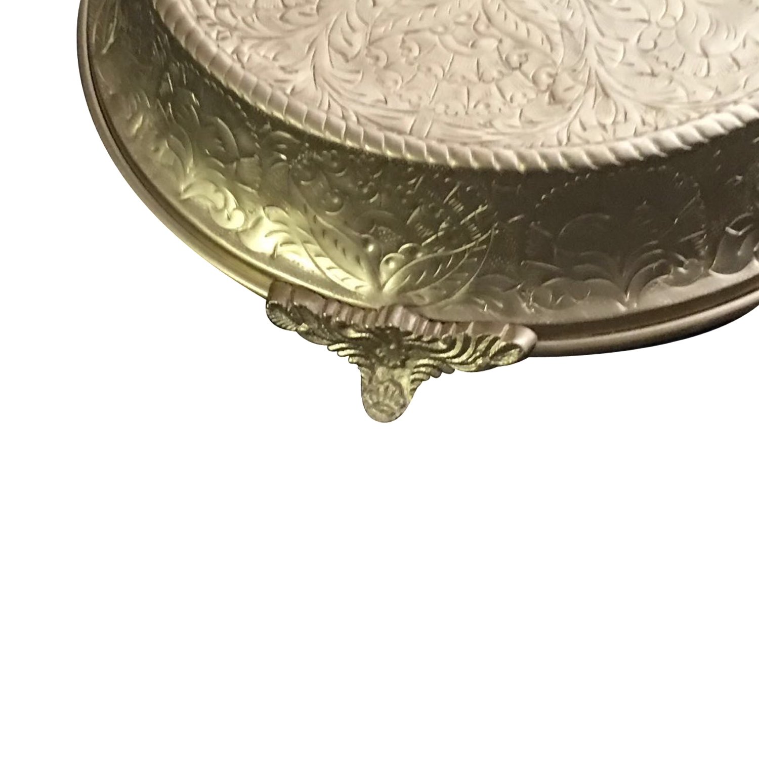 GiftBay 14 Inch Round Tapered Gold Wedding Cake Stand - Handcrafted Embossed Metal Base for Elegant Wedding, Anniversary & Birthday Cakes - Perfect for Tiered Dessert Displays & Special Occasion Centerpieces