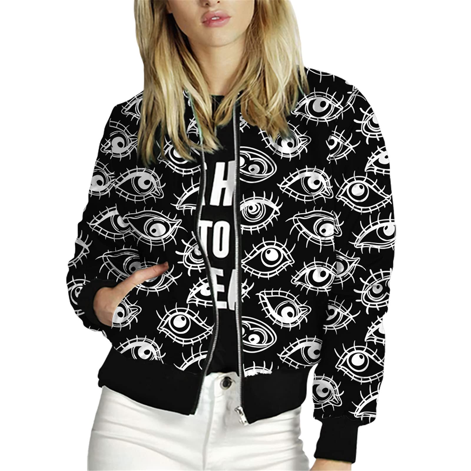SIAOMA Women's Vintage Baseball Jacket - Plus Size Retro Varsity Coat with Zipper | Casual Outerwear for Street Style & College Fashion