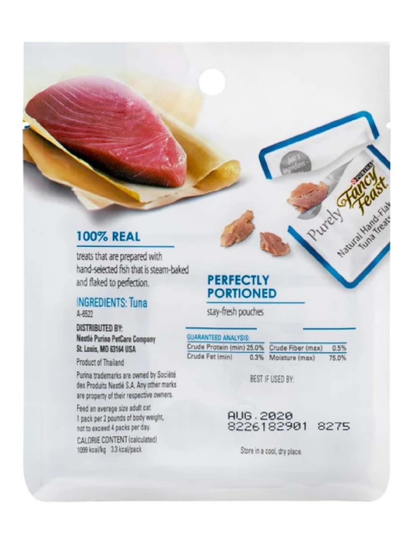 Fancy Feast Purely Natural Hand Flaked Tuna Cat Treats 30g - Grain Free, High Protein Snacks for Adult Cats - Perfect for Training Rewards & Bonding Time
