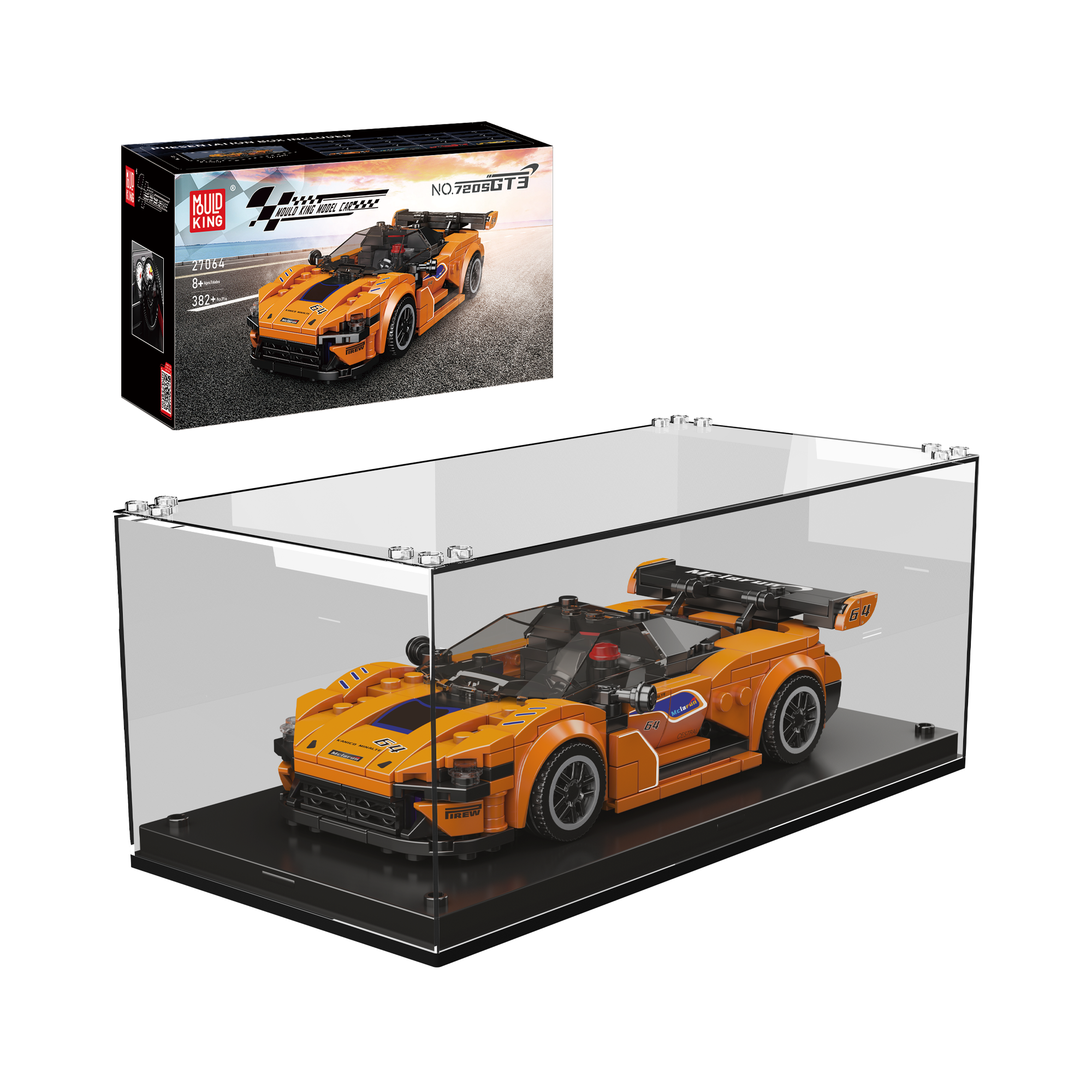 Mould King 27064 720S GT3 Sports Car Building Set - 382 Piece Model Car Kit for Adults & Kids | Creative DIY Toy for Car Enthusiasts, Perfect for Home Display & Gift Giving