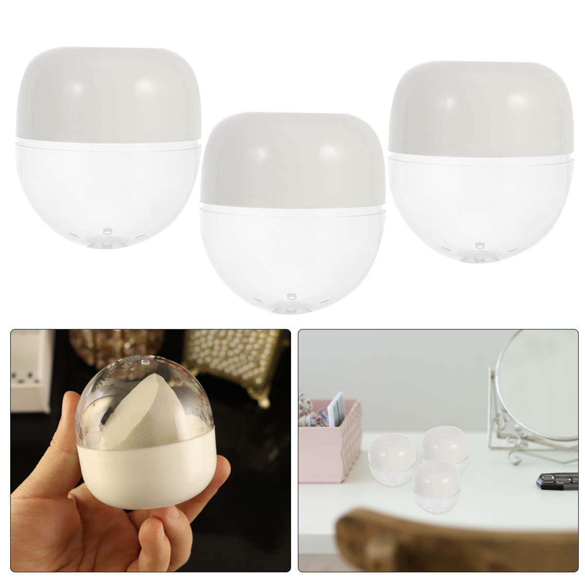 3-Piece Beauty Egg Sponge Storage Box - Travel Makeup Sponge Case & Drying Holder for Women | Perfect for Home, Gym & Travel Organization