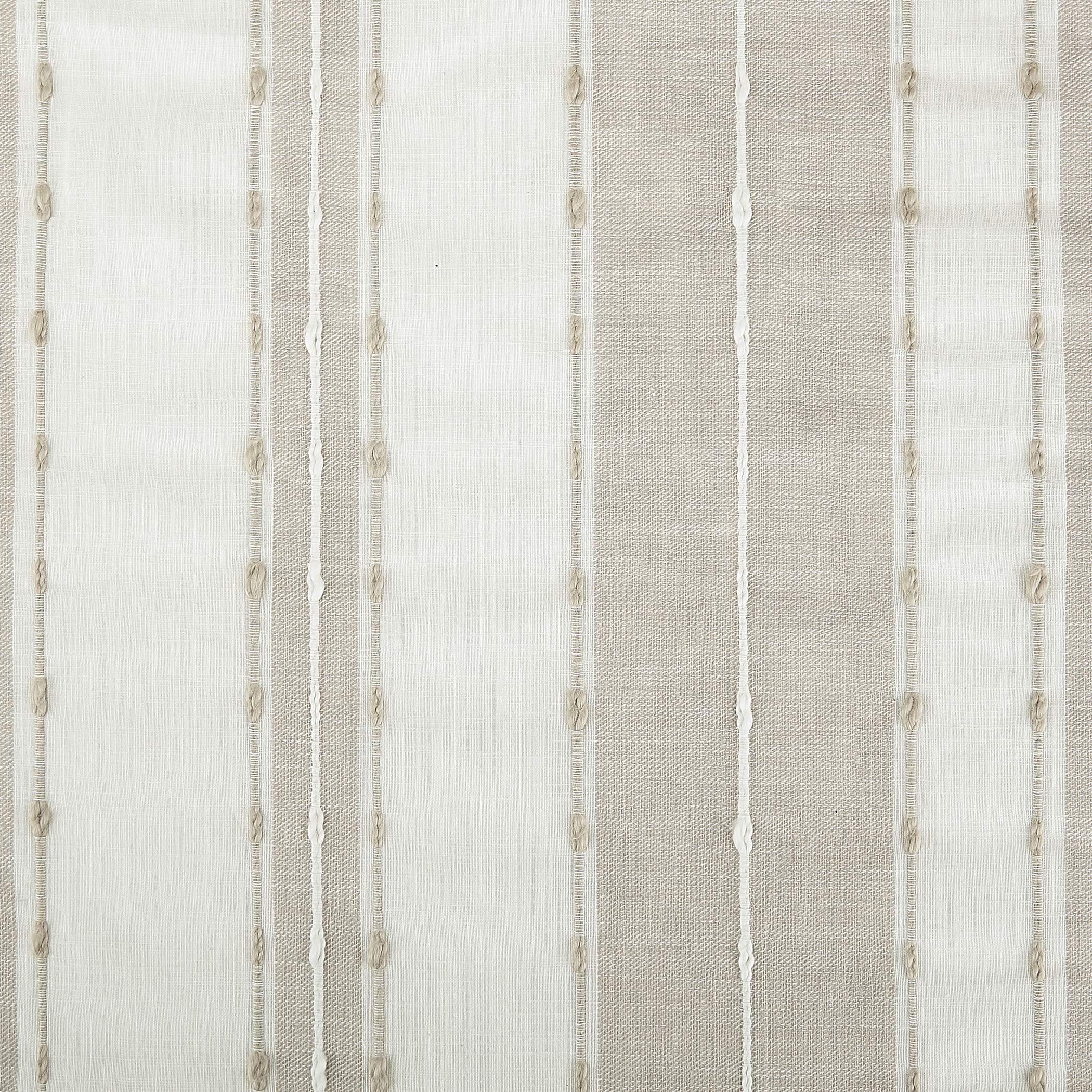 Archaeo Slub Texture Stripe Cotton Linen Curtains 52x84 Inches - Lightweight Linen White Window Drapes for Living Room, Bedroom & Dining Room - Breathable & Elegant Home Decor