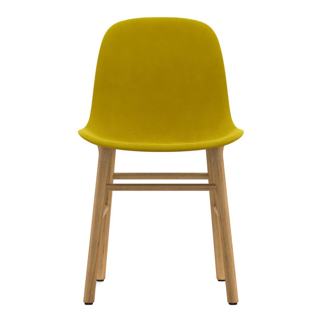 Modern Upholstered Form Chair with Solid Wood Legs - Comfortable Lounge Chair for Living Room, Bedroom, or Office