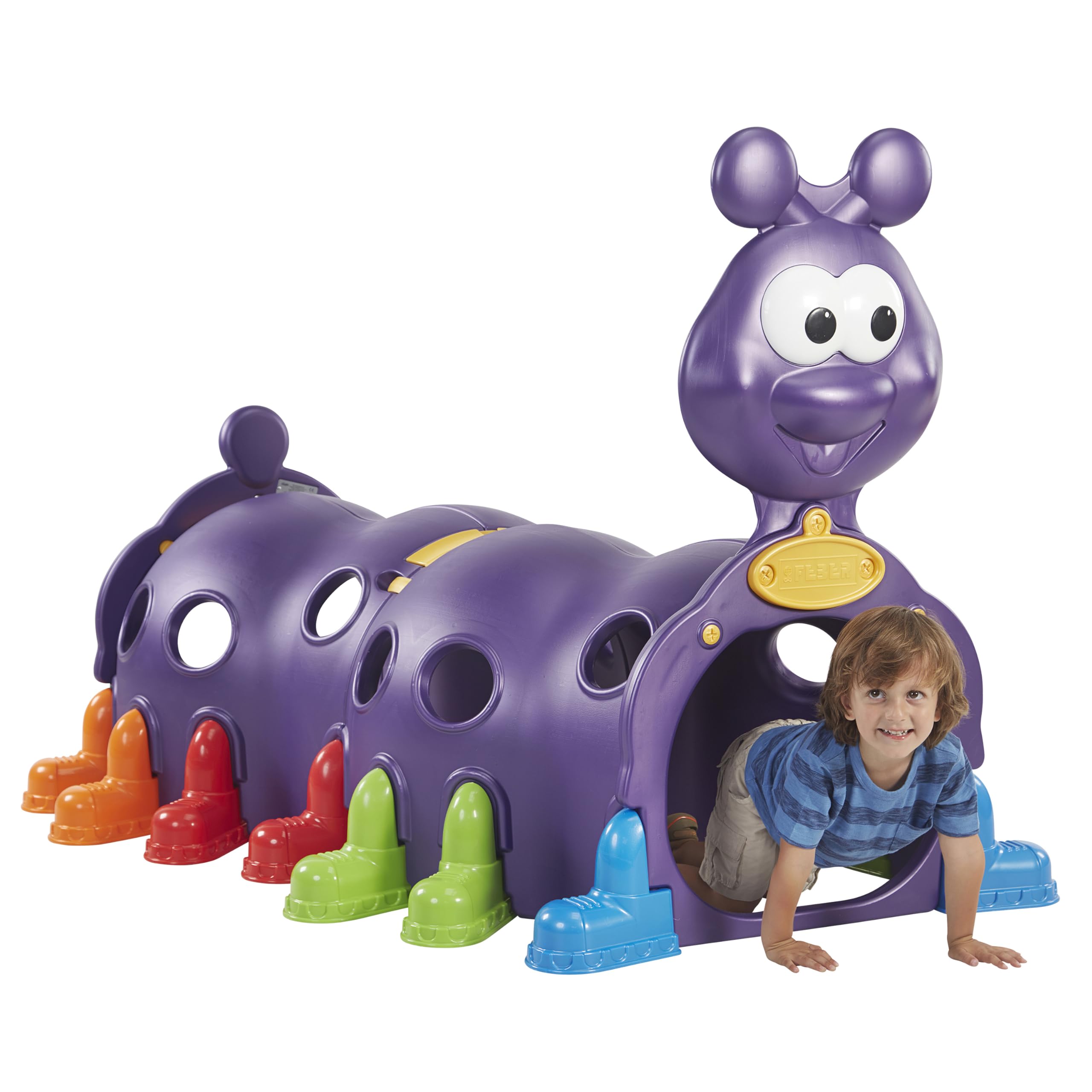 ECR4Kids ELR-12511 Purple Peek-A-Boo Caterpillar Climbing Play Structure for Toddlers & Kids - Indoor/Outdoor Play Equipment for Backyard, Daycare & Preschool - Encourages Active Play & Motor Skills Development