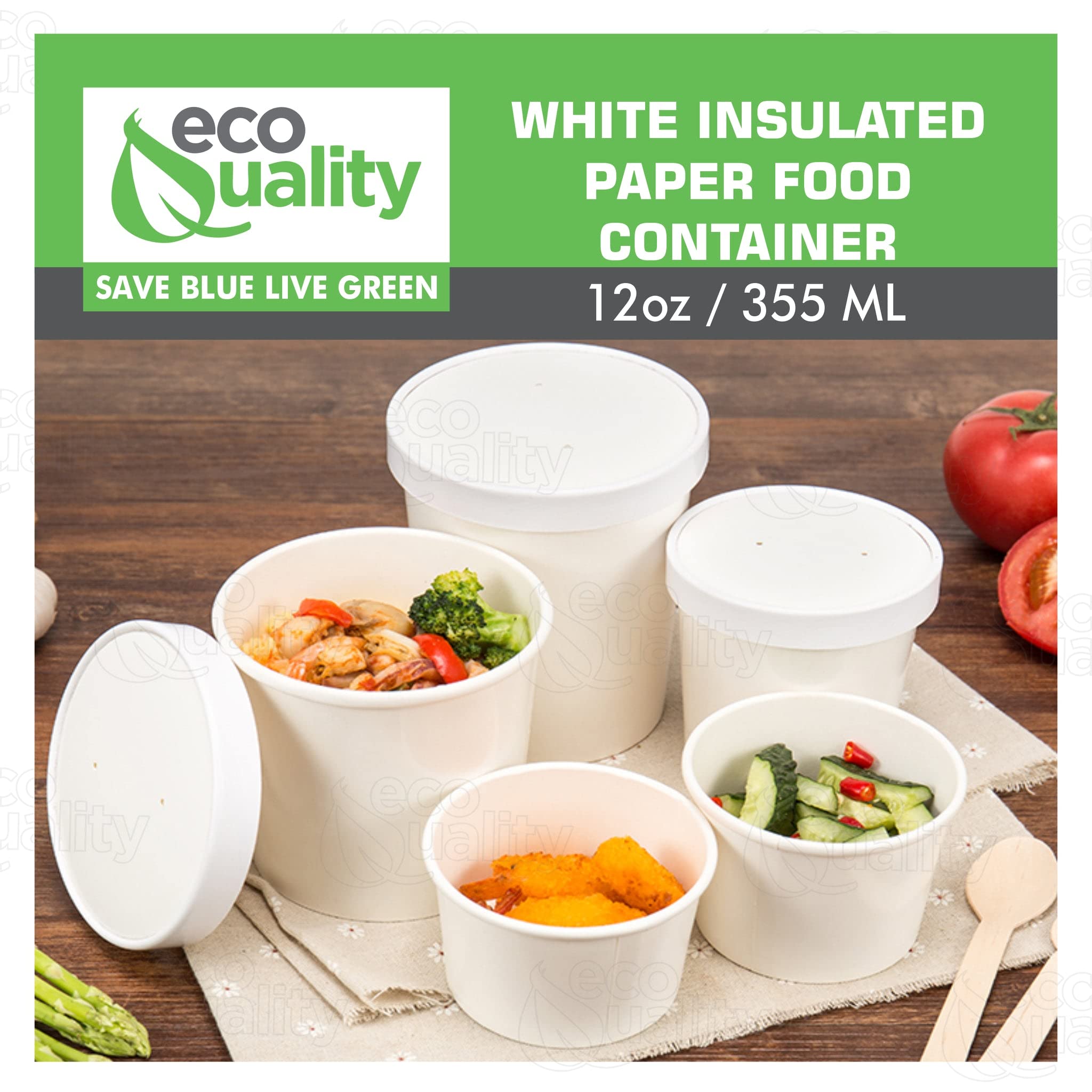 Eco-Friendly 12oz Disposable White Paper Soup Bowls - Microwave & Freezer Safe Food Storage Containers for Ice Cream, Frozen Yogurt, Desserts - Bulk Pack of 200 - Perfect for Takeout, Parties & Catering Events