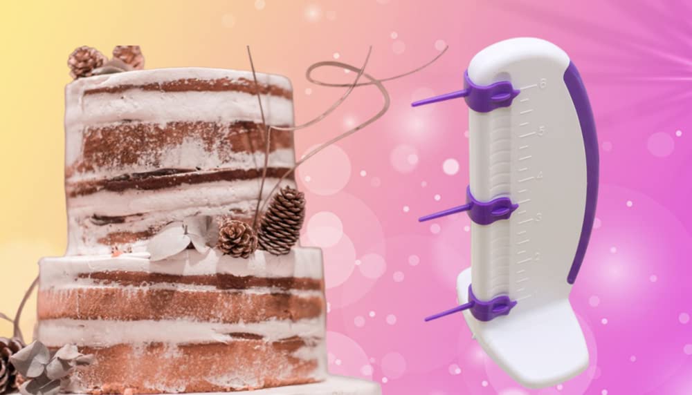 2-Piece Cake Measuring Marker & Balance Ruler Set - Professional Cake Decorating Tools for Precise Pattern Marking and Edge Decoration | Perfect for Birthday Cakes, Wedding Cakes, and Baking Projects