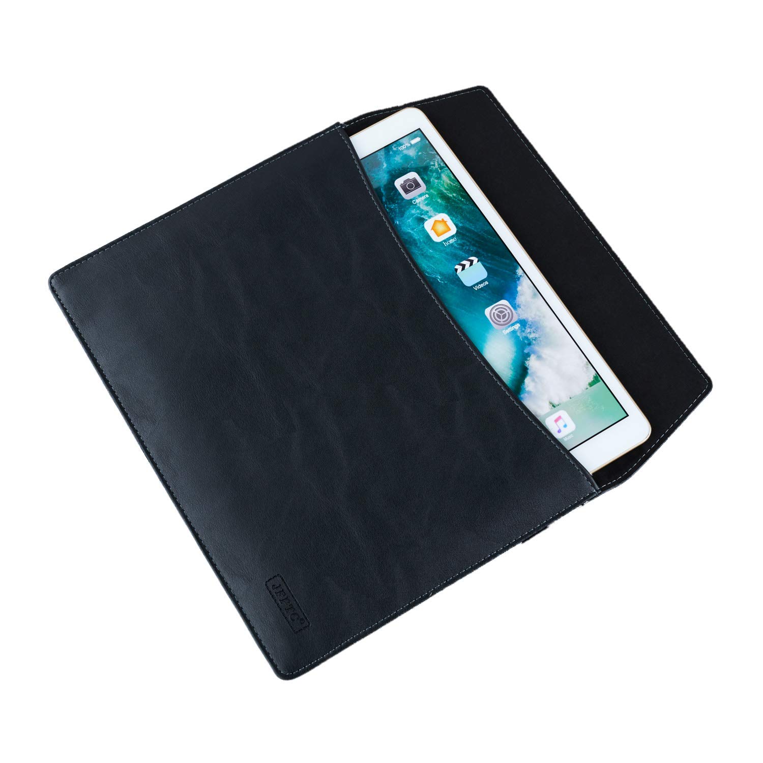 Premium PU Leather Tablet Sleeve Case for Samsung Galaxy Tab S5e 10.5, Tab A 10.1 (2019), iPad Air 10.5, Asus Chromebook CT100, Lenovo Tab E10/P10/M10 - Slim Protective Cover with Hand Strap (Black) | Perfect for Work, School & Travel Accessories
