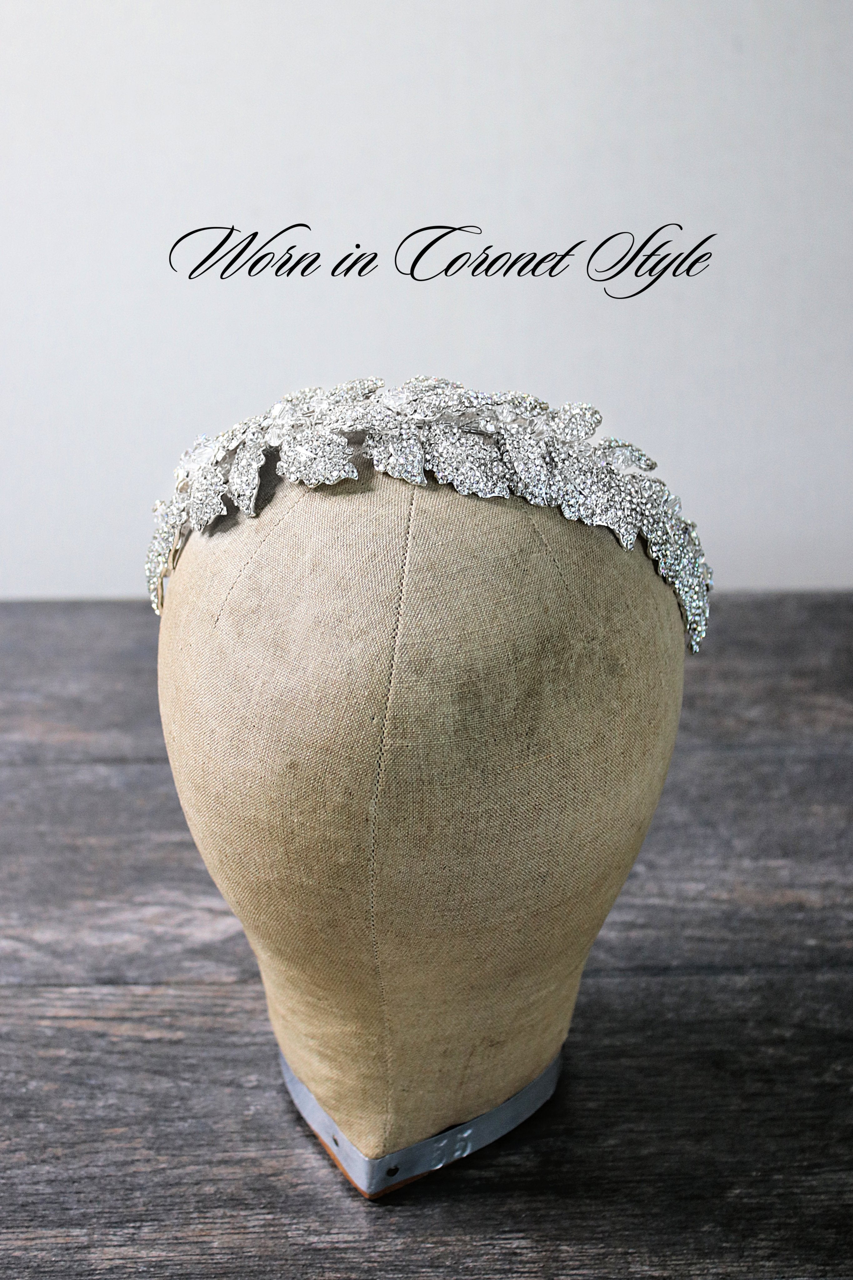 LAUREL Coronet Headpiece Tiara - Elegant Bridal Hair Accessory for Weddings, Prom & Special Events