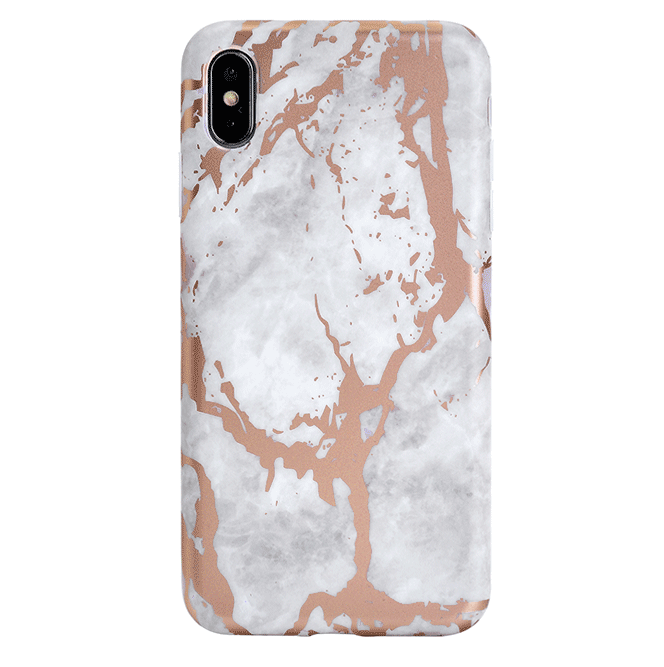 Elegant White Marble Rose Gold iPhone Case - Premium Protective Cover for iPhone 13/14/15 Pro Max - Perfect for Everyday Use, Travel & Special Occasions