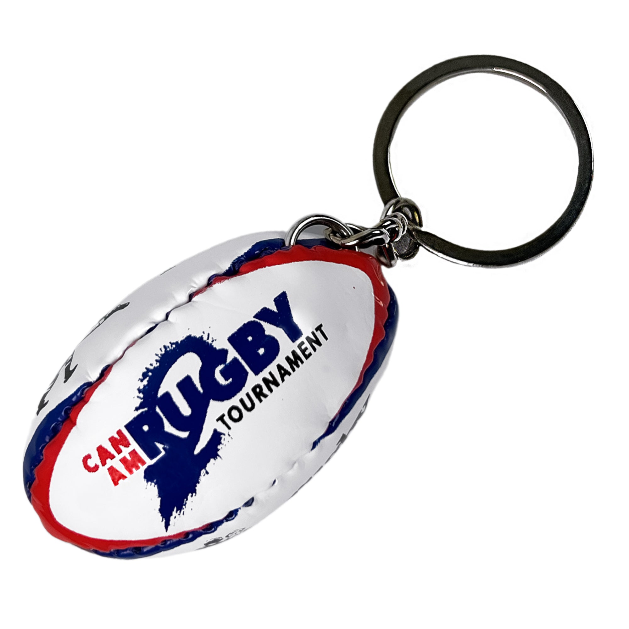 CAN AM Rugby Ball Keychain - Durable Metal Key Ring for Rugby Fans - Perfect for Sports Enthusiasts & Gift Giving