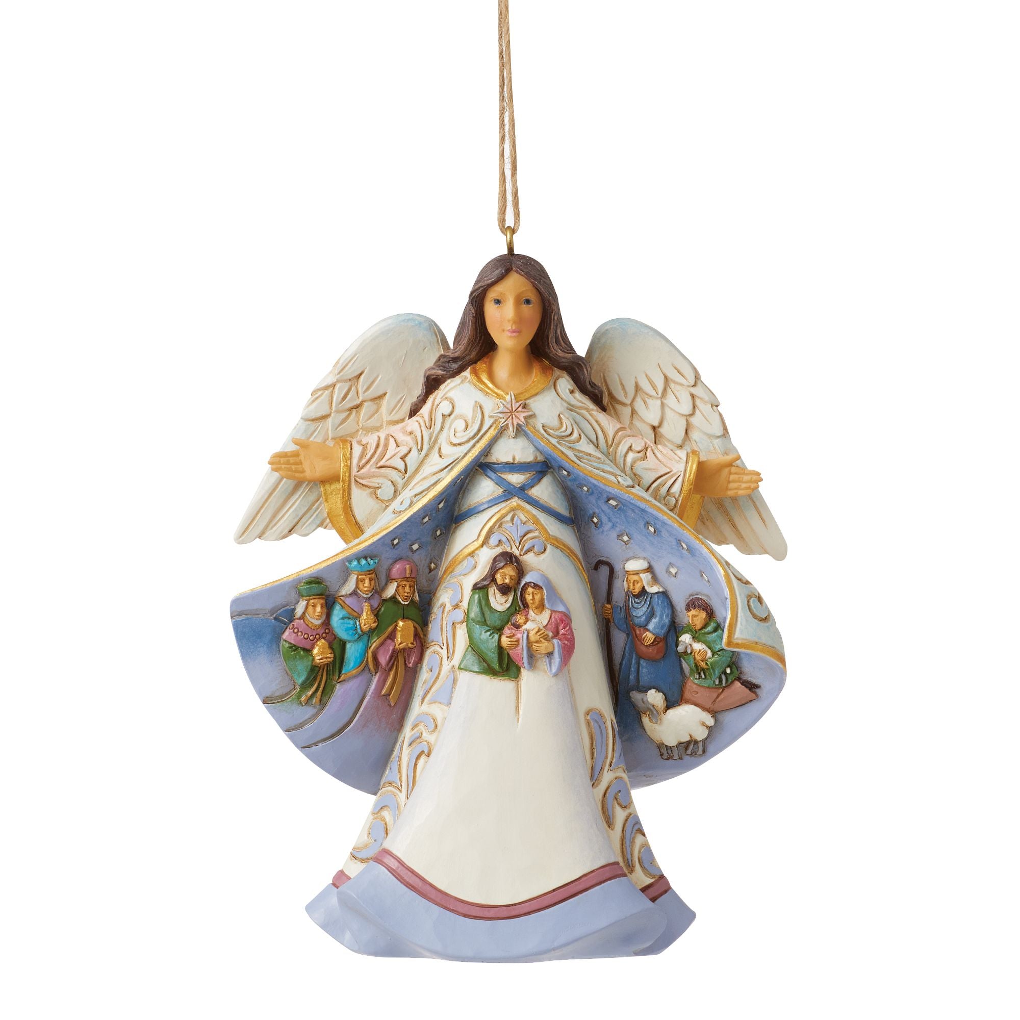 Angel Nativity Scene Christmas Coat Ornament - Handmade Holiday Decoration for Jackets, Scarves & Bags - Perfect for Christmas Gifts & Tree Decorations