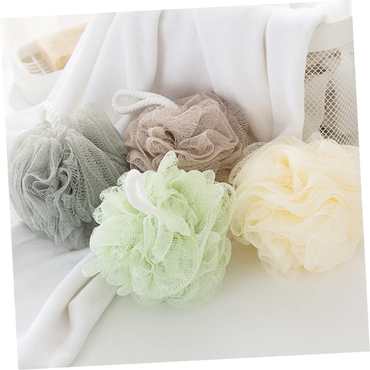 DOITOOL 8 Pack Soft Bath Flower Bubble Maker Ball - Exfoliating Bath Puff Sponge for Deep Cleaning & Skin Care | Perfect for Shower, Spa, and Relaxing Bath Time