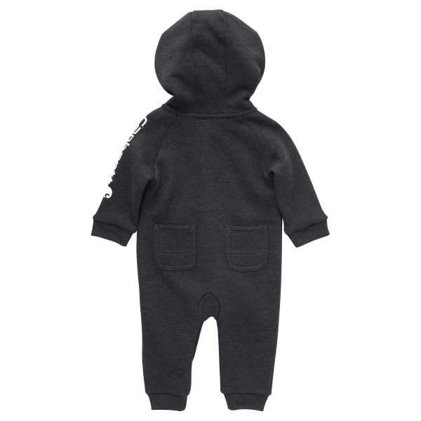 Carhartt Baby Boys Long Sleeve Hooded Zip-Up Footless Jumpsuit One-Piece Hoodie Coverall - Soft Cotton Romper for Playtime & Outdoor Adventures