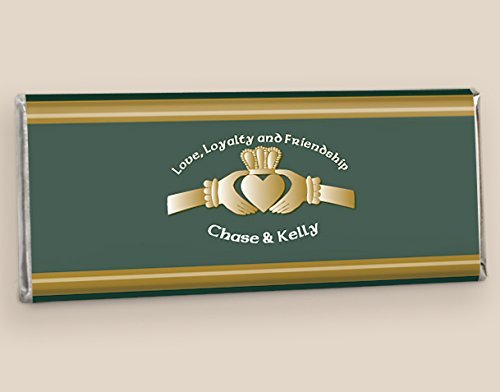 Custom Irish Wedding Hershey's Chocolate Candy Bars - Set of 36 Personalized Favors for Bridal Showers, Receptions & Anniversary Celebrations