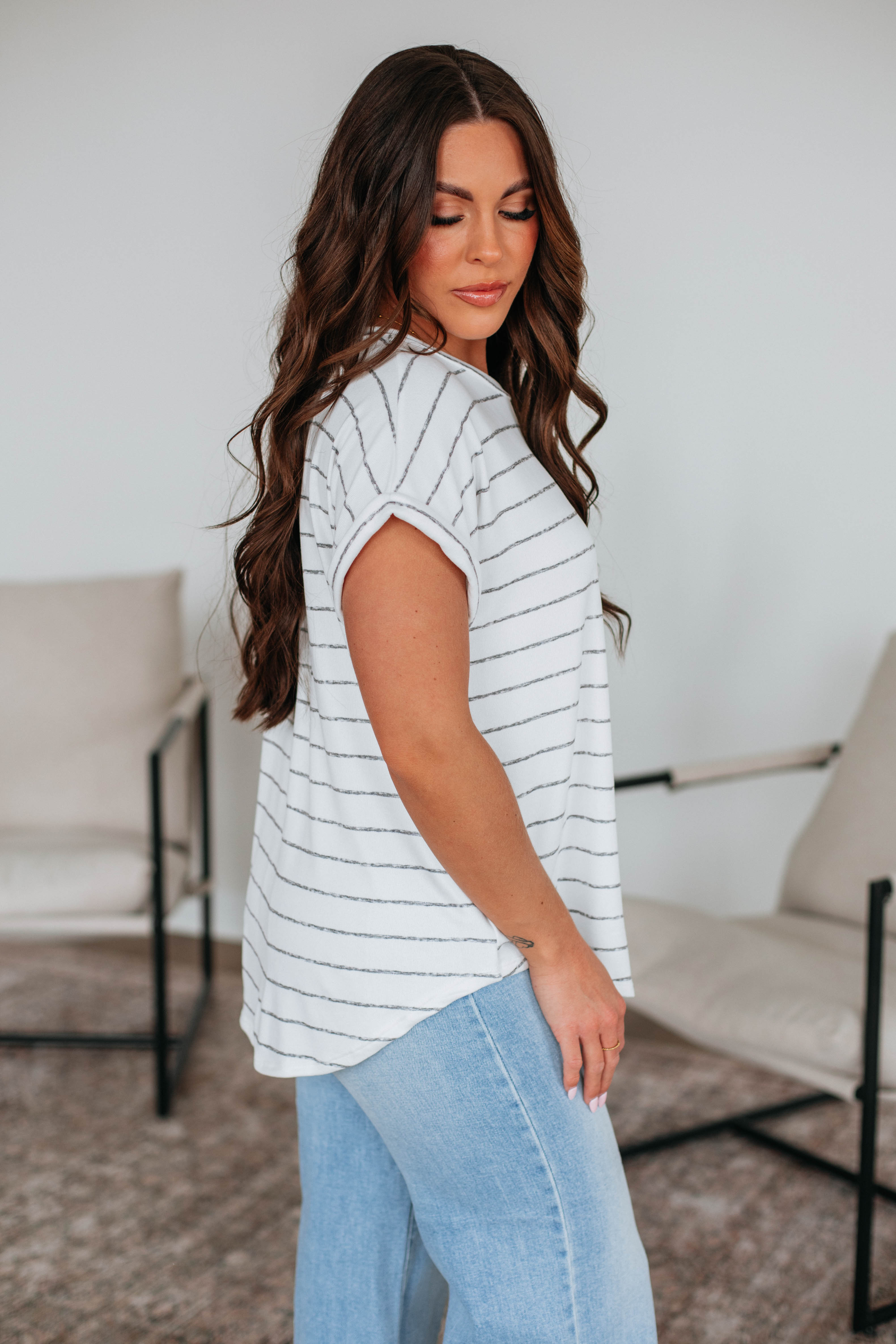 Bower Striped T-Shirt for Men - Soft Cotton Casual Tee - Perfect for Everyday Wear, Outings & Layering