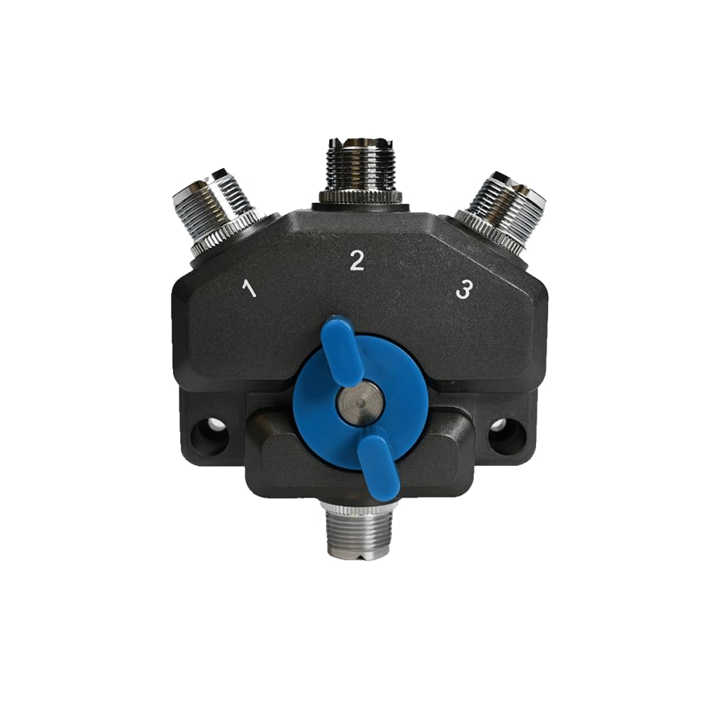 AS-1703G 3-Position Antenna Switch DC-1GHz, 2kW Power Handling, SO-239 Connectors - Perfect for Ham Radio, CB Radio & RF Signal Switching Applications