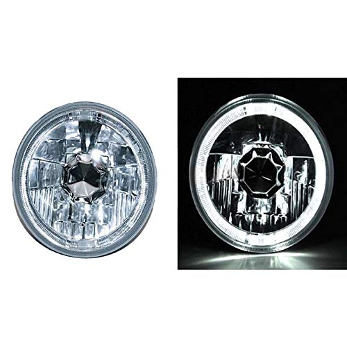 Octane Lighting 5.75 Inch White LED Halo Headlight Bulbs - Crystal Clear Angel Eye Halogen Replacement Bulbs for Cars, Trucks, SUVs - Perfect for Night Driving & Custom Vehicle Lighting