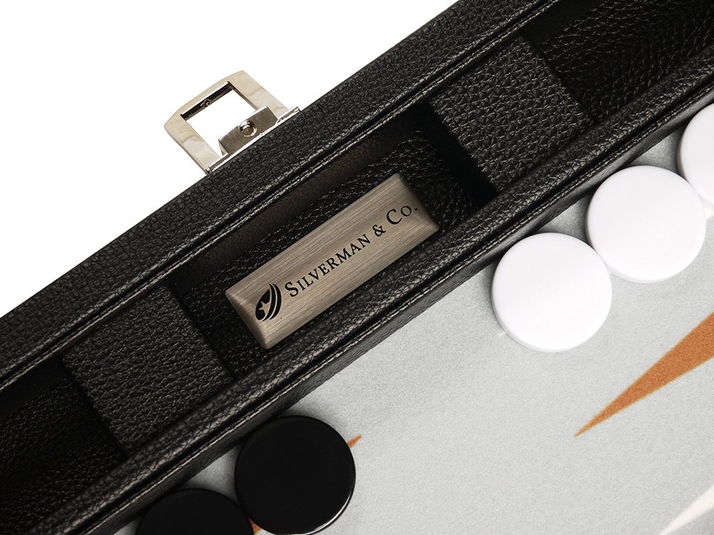 Premium 13-inch Backgammon Set - Portable Travel Size with Black Board & White/Rum Points - Perfect for Family Game Nights, Beach Trips and Casino-Themed Parties