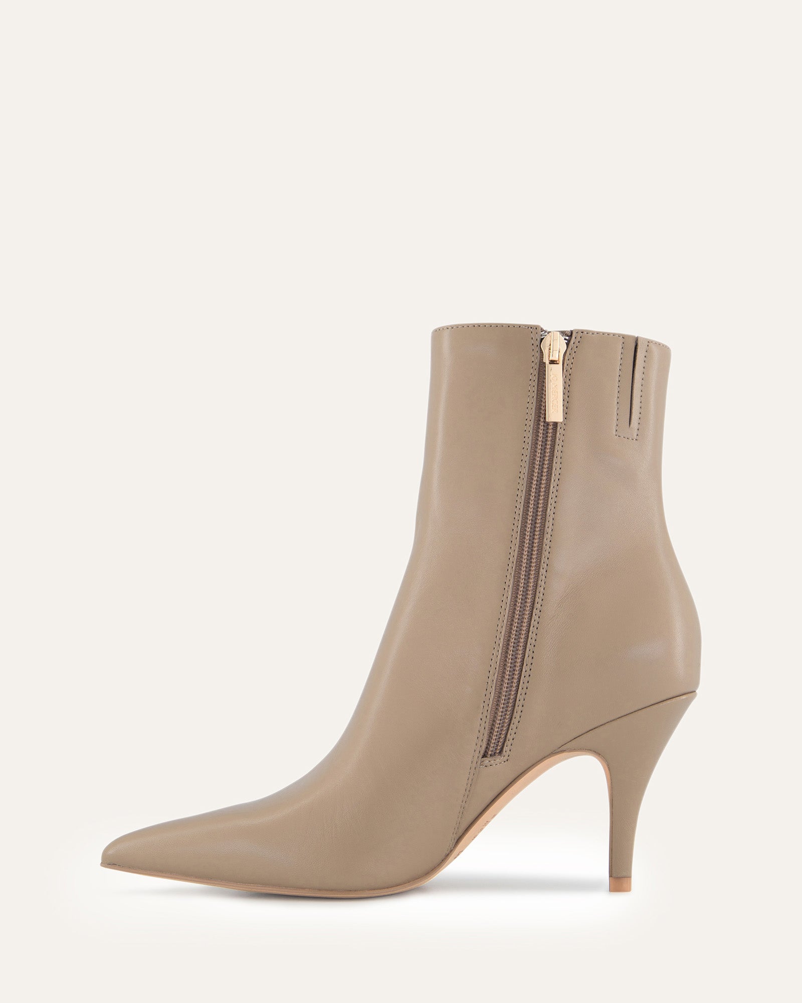 LOTTIE Women's High Ankle Boots Taupe Leather - Stylish Comfort for Fall & Winter Fashion, Office Wear & Casual Outings