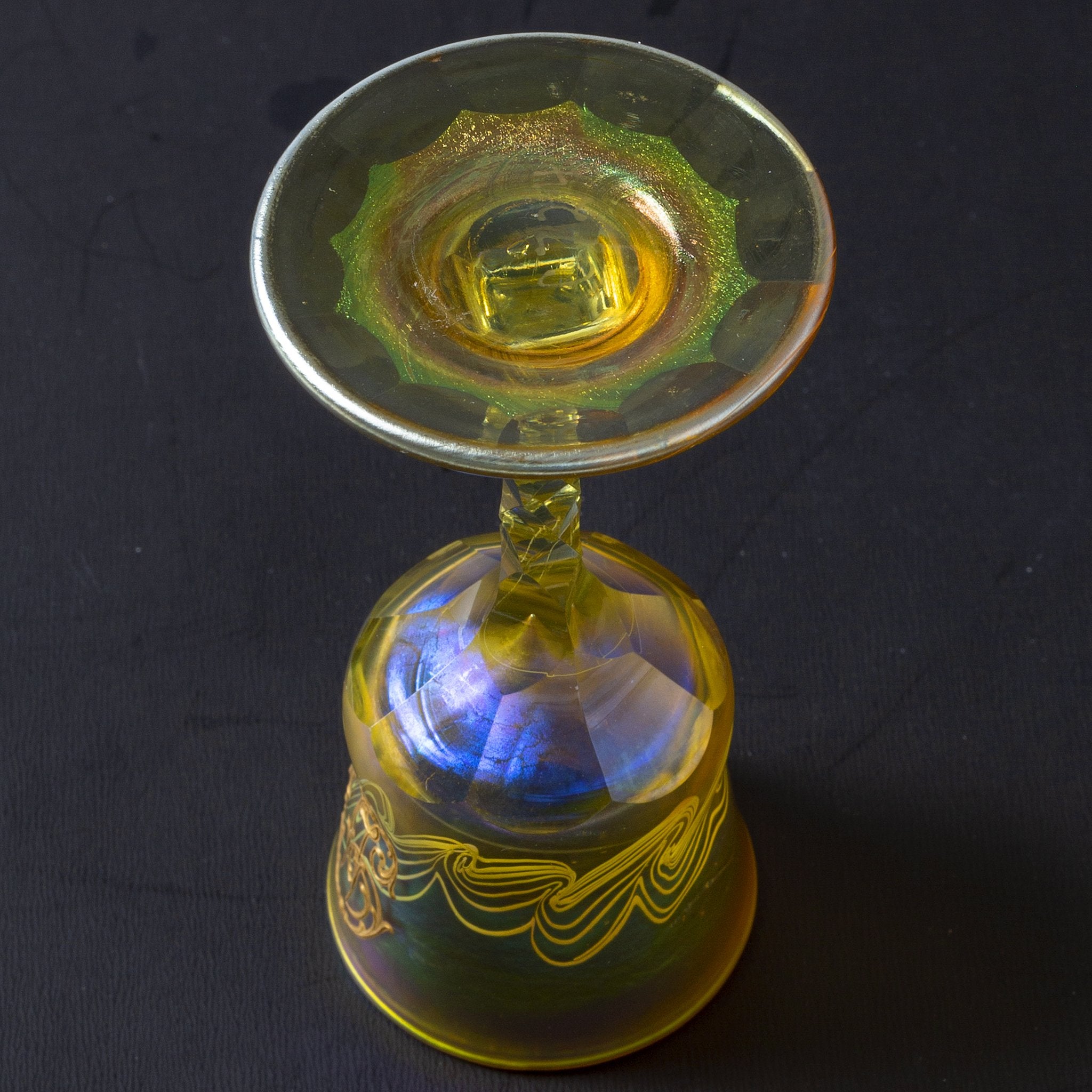 Tiffany Studios New York Favrile Glass Cups and Cordials Set - Handcrafted Art Glassware for Elegant Home Decor, Dinner Parties & Gift Giving
