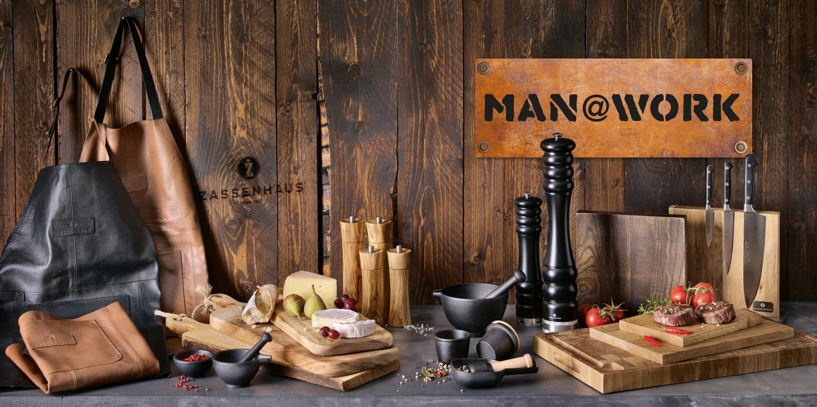 Premium Zassenhaus Magnetic Oak Knife Block - Natural Wood Countertop Knife Holder (11