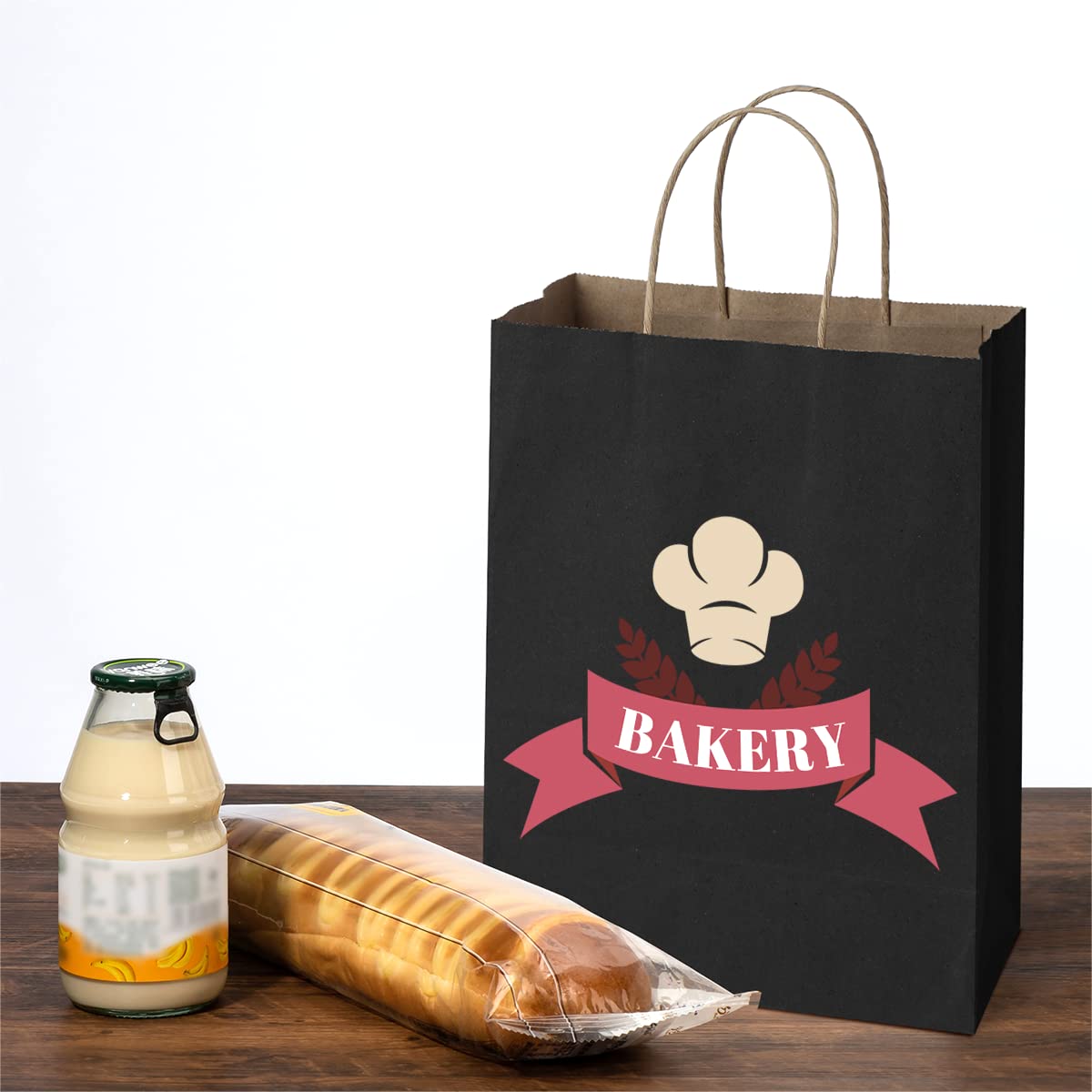 Premium Black Kraft Paper Gift Bags with Handles - 5x3x8, 8x4x10 & 10x5x13 Inches (30 Pack) - Eco-Friendly Party Favor Bags for Birthdays, Retail Shopping, Grocery Takeout & Wedding Favors