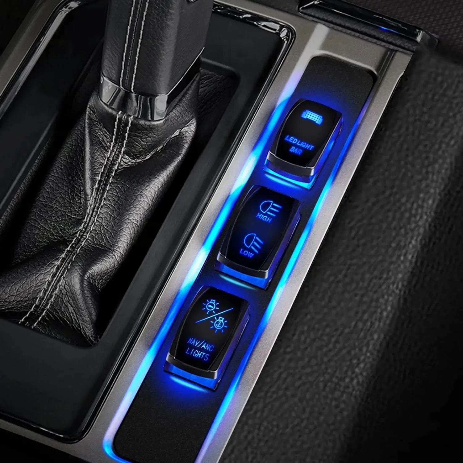 7Pin DPDT On/Off Momentary Rocker Switch for NAV/ANC Lights - Blue LED Illuminated Boat Marine Toggle Switch for Automotive, RV, and Marine Applications
